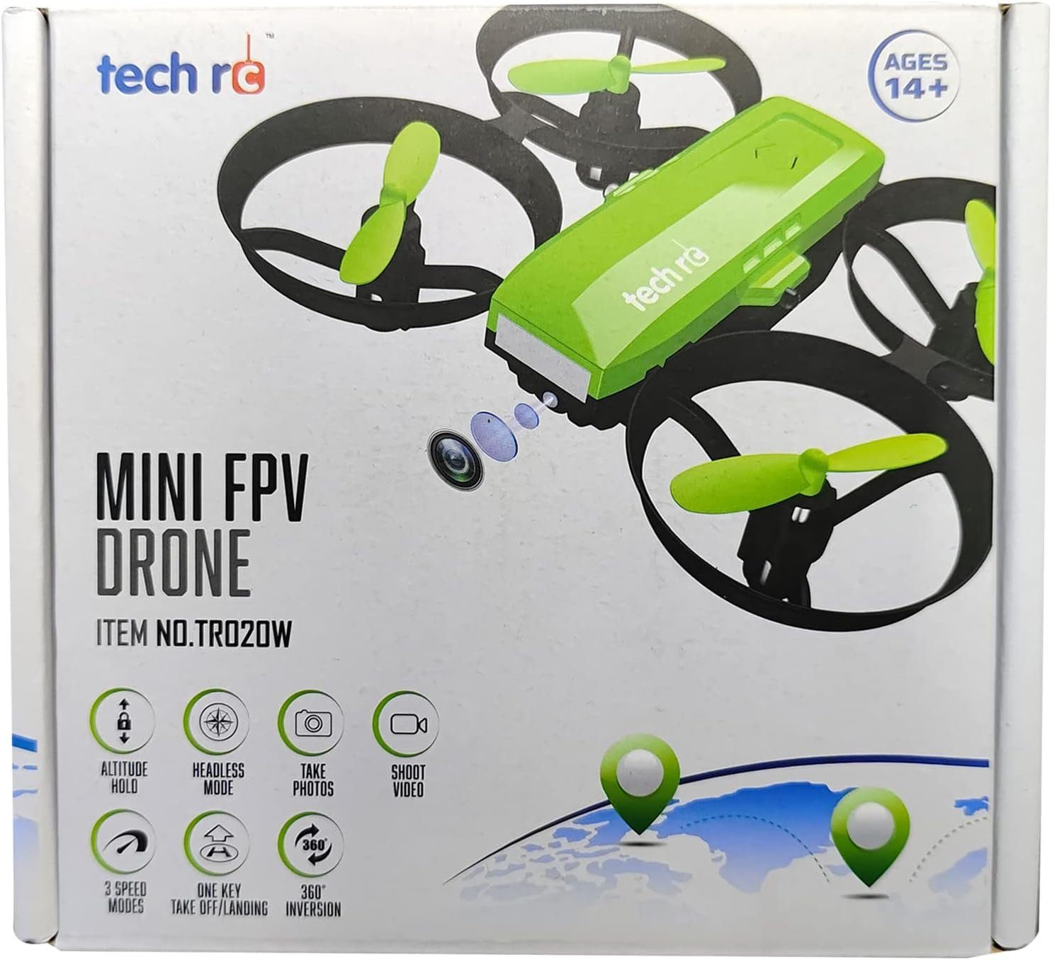 Tech Rc Drohne (1280*720P, Quadcopter HD Kinder Ferngesteuerte Dual-Kamera - FPV-Drohne) für
