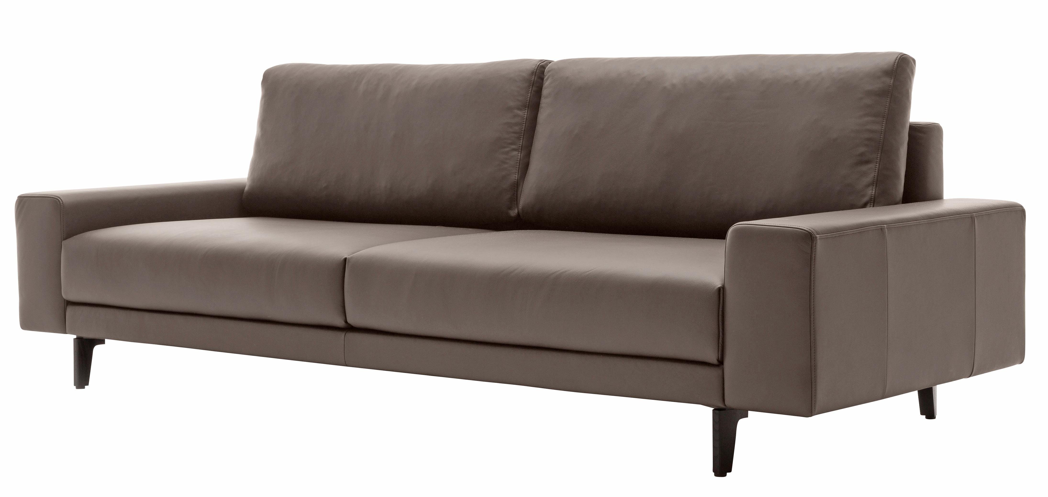 hülsta sofa 3-Sitzer 220 breit niedrig, cm hs.450, in Breite umbragrau, Armlehne Alugussfüße