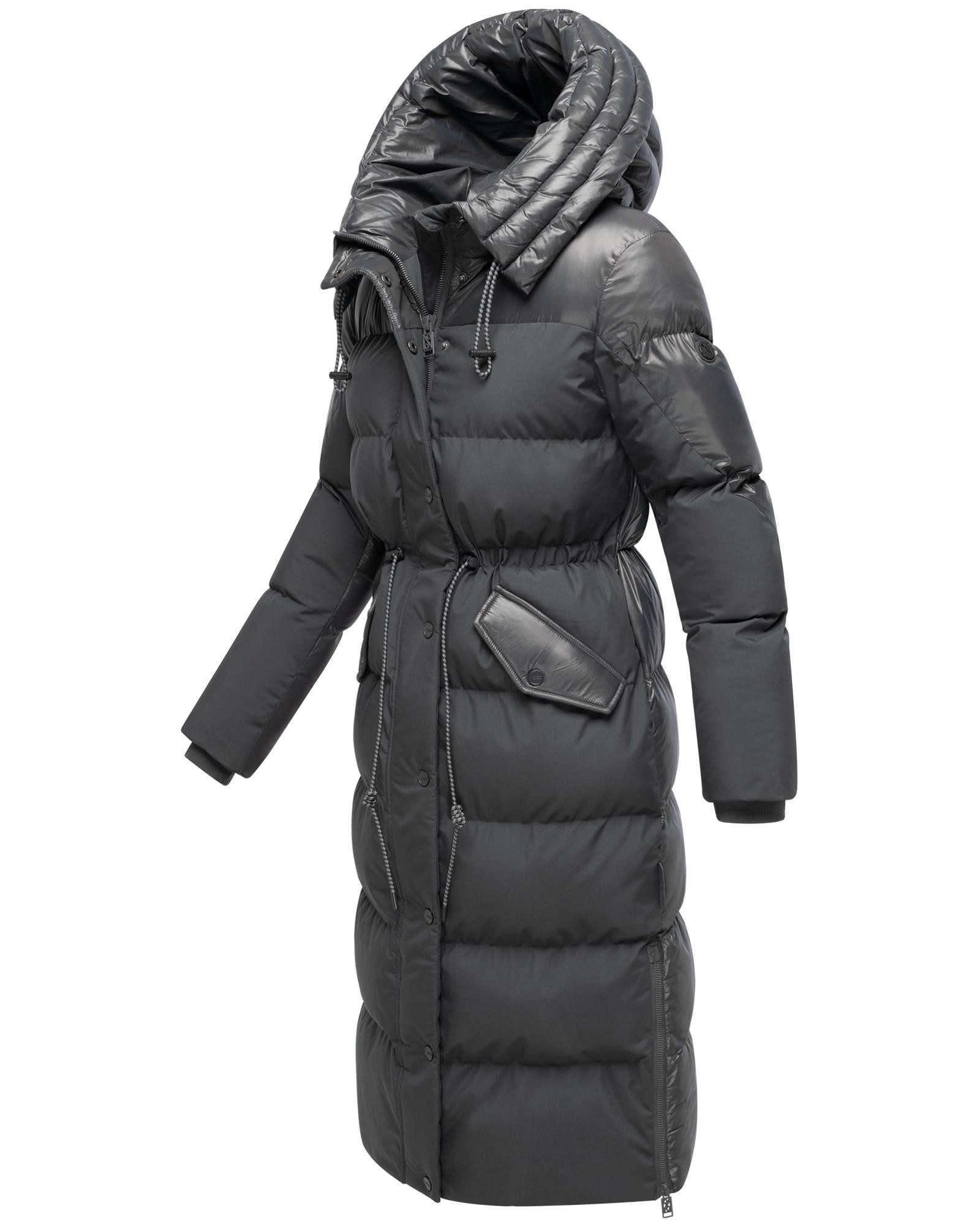 Navahoo Steppmantel Knusperherz 14 Langer gesteppter Damen Wintermantel mit Materialmix