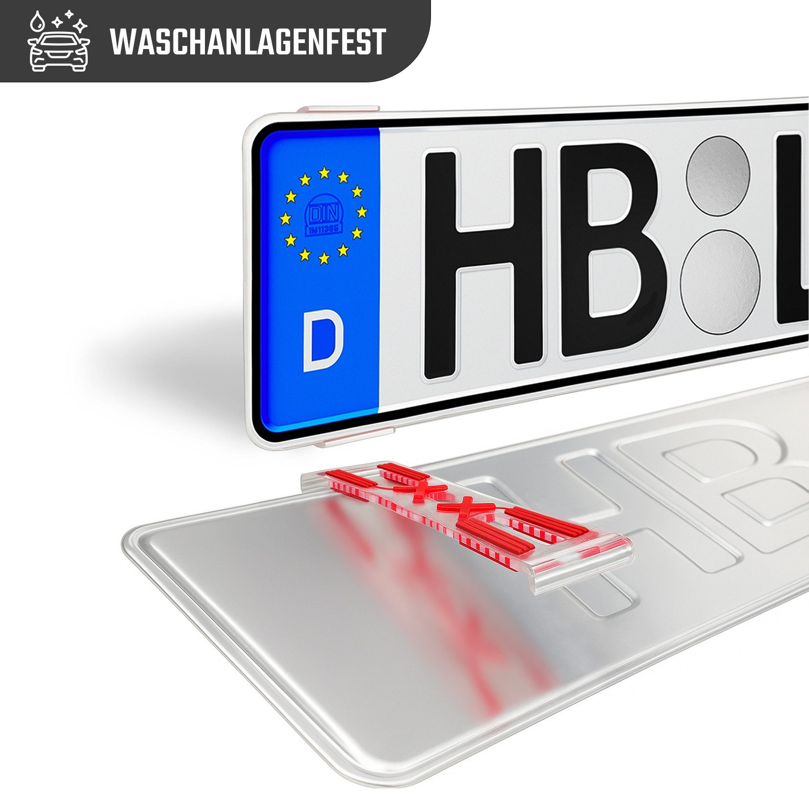 L & P Car Design Kennzeichenhalter für Auto rahmenlos ultra flach unsichtbar, (2 Stück) – Bild 3 von 5