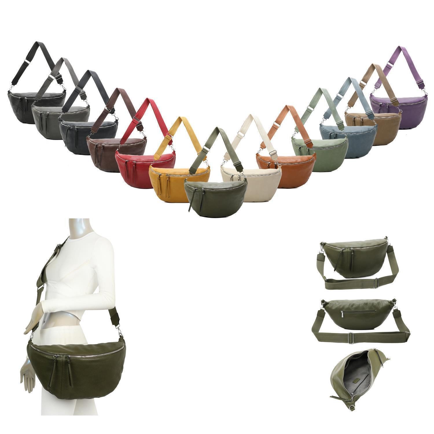 ITALYSHOP24 Schultertasche Damen XXL Tasche CrossBody günstig online kaufen