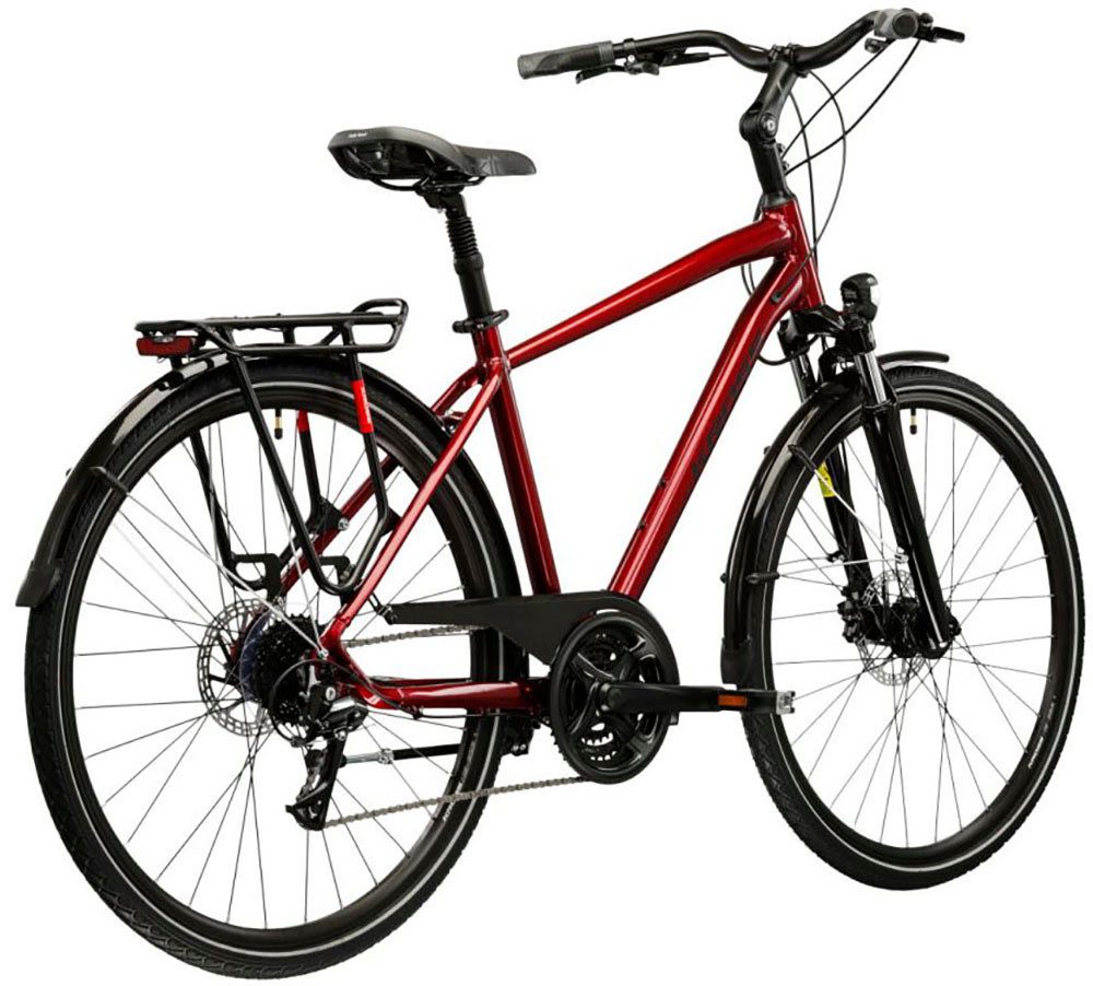 Kross Trekking Bike Men's Trekking Bike 28" Trans 4.0 Red 24 Gears, 24-Speed ​​Shimano ACERA M3020 Derailleur, Derailleur Gears
