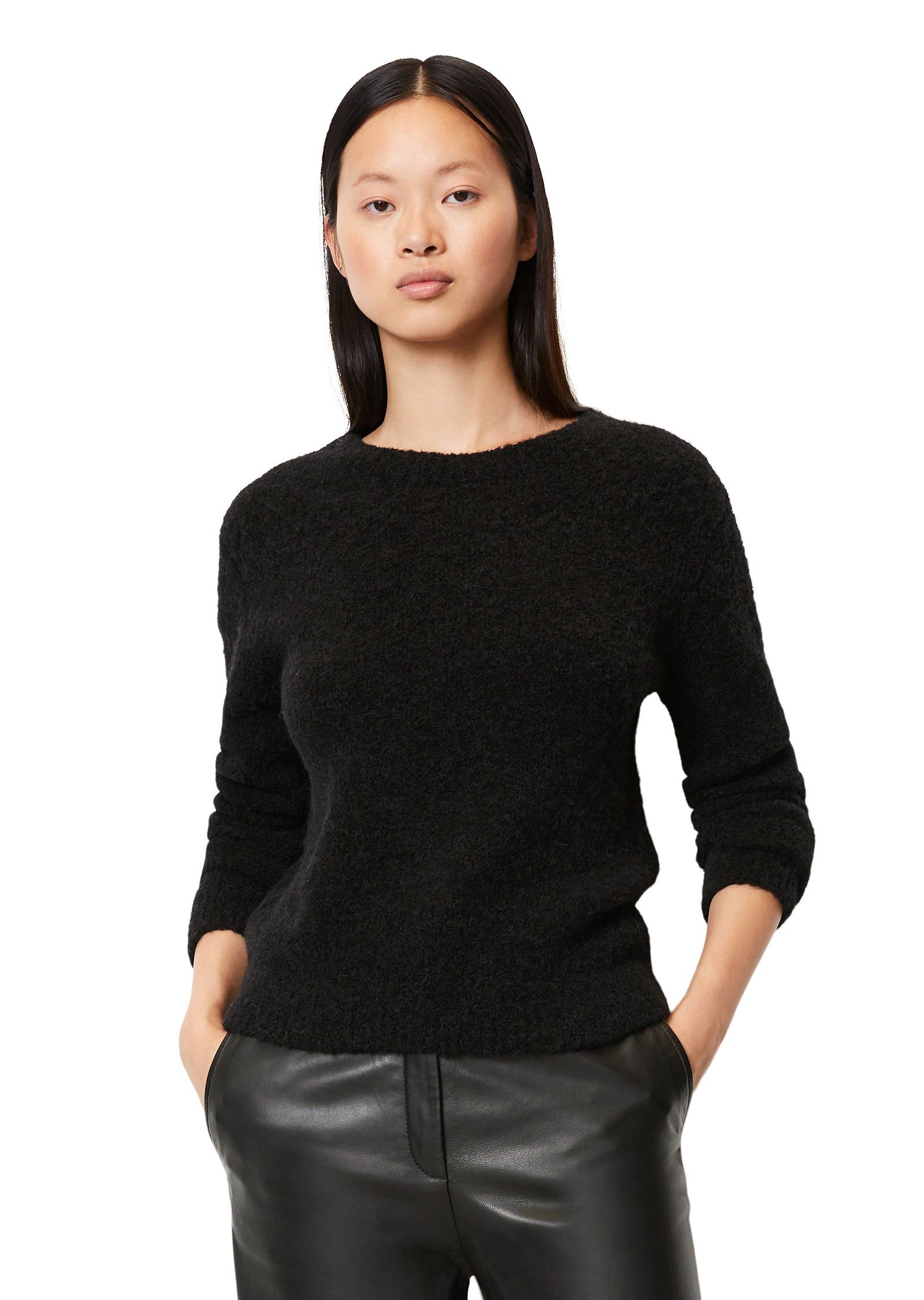 Marc O'Polo Schurwolle-Alpakawolle-Mix black aus Strickpullover