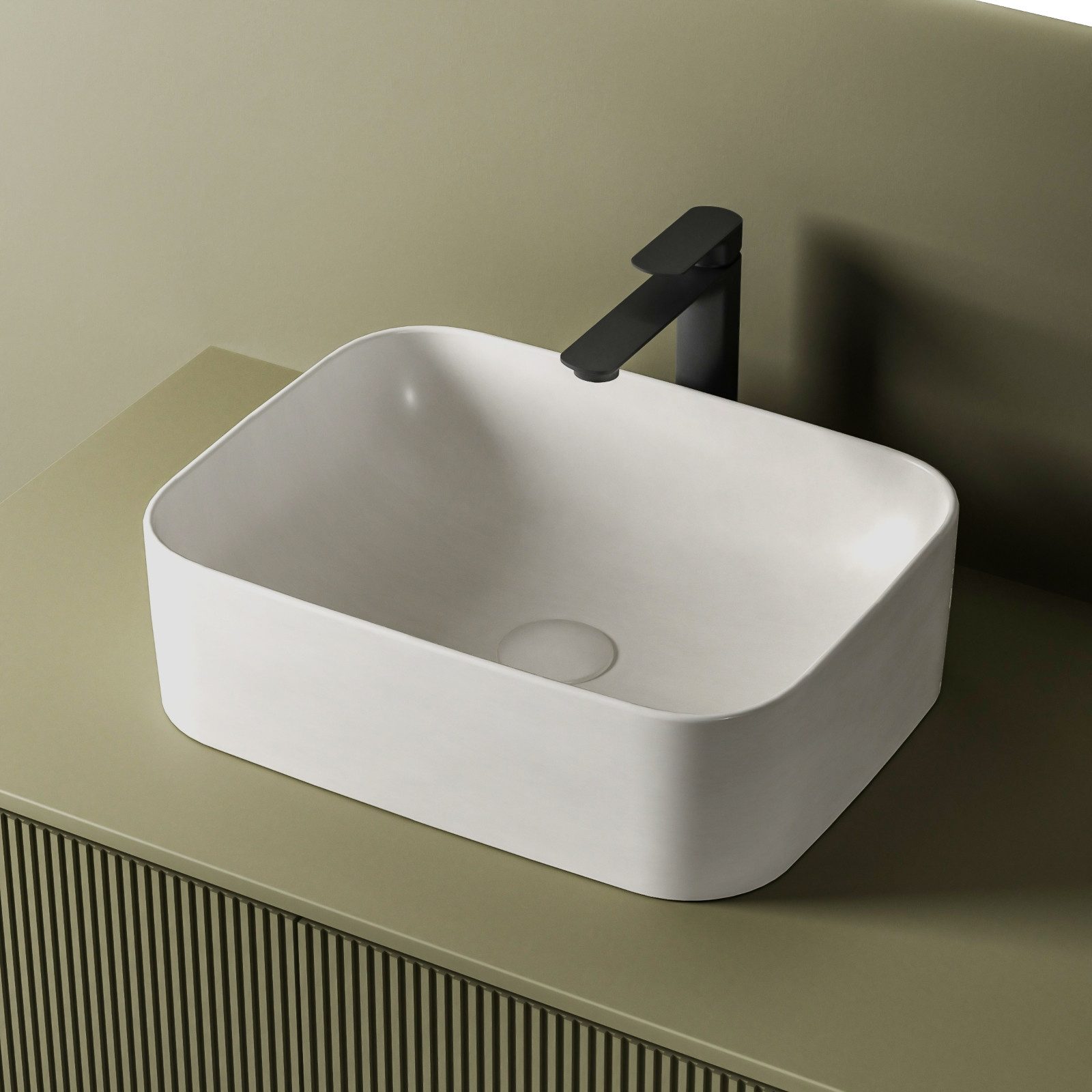 EMKE Aufsatzwaschbecken Eckiger Waschbecken Keramik Waschbecken günstig online kaufen