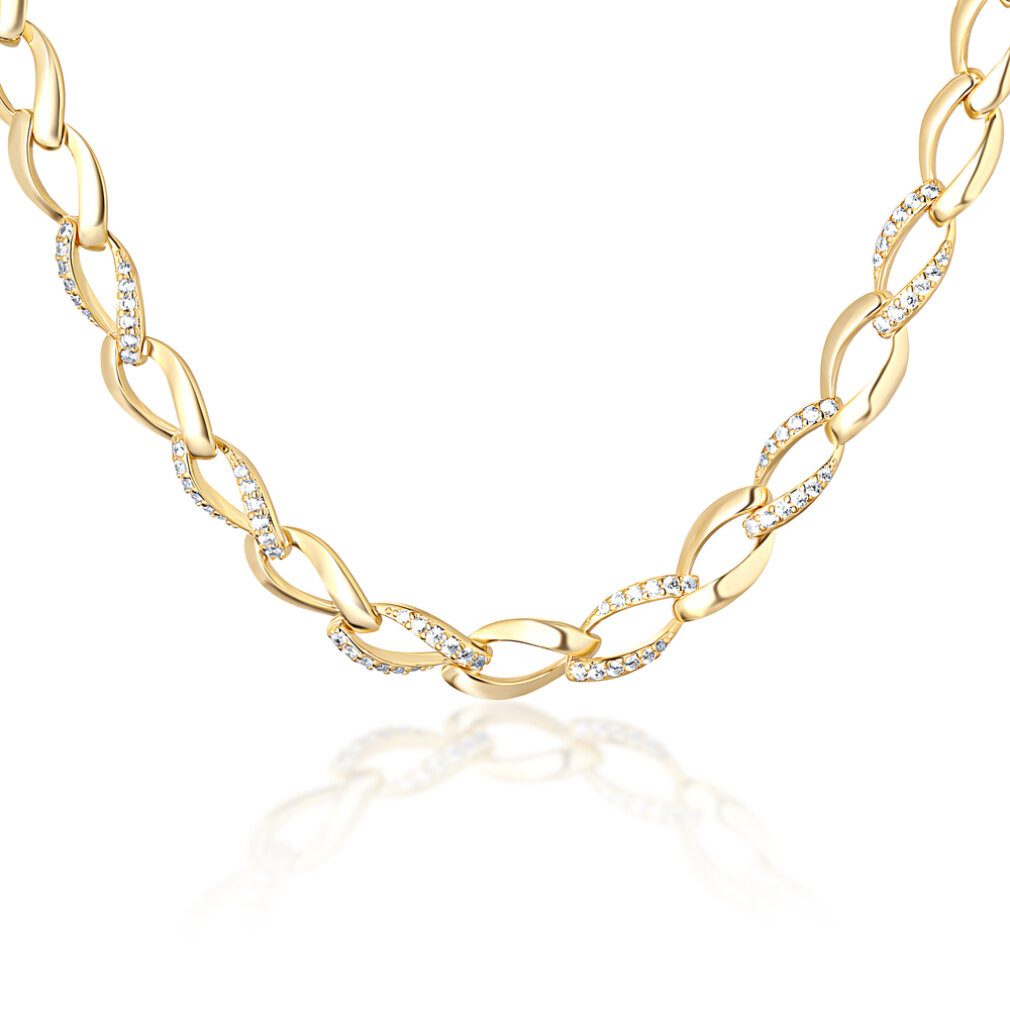 JVD Kette mit Einhänger Solid gold-plated chain with zircons SVLN0205SH2GO42
