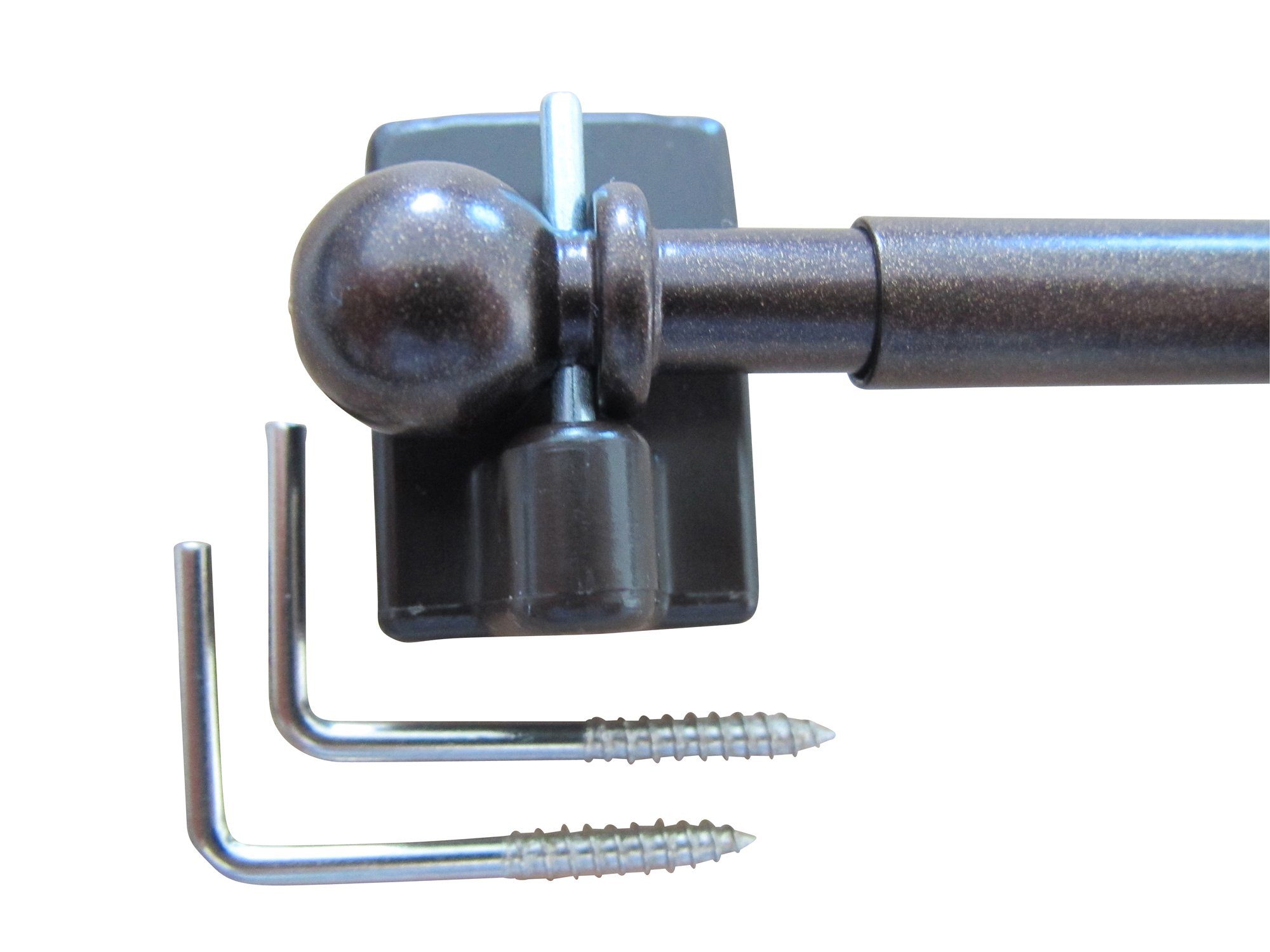 rewagi Vitragenstange 1 Vitragenstange bronziert mit 2 Klebehaken braun & 2 Metallhaken, ausziehbar, 1-läufig im Fixmaß Ø 8 mm