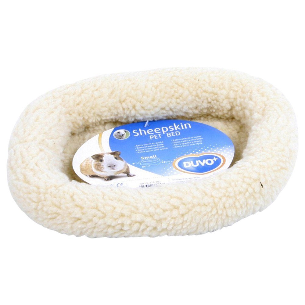 DUVO+ Tierbett Bett oval Schafsfell braun für Katzen