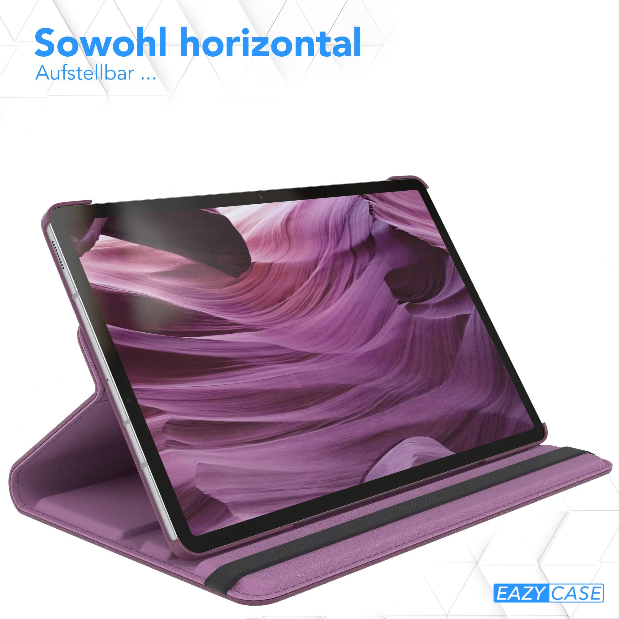 EAZY CASE Tablet-Hülle Rotation Case für Samsung Galaxy Tab S7 FE / 5G 12,4 Zoll, Tablet-Hülle Bookstyle Case Fullcover Schutz Tasche Stehfunktion Lila – Bild 4 von 5