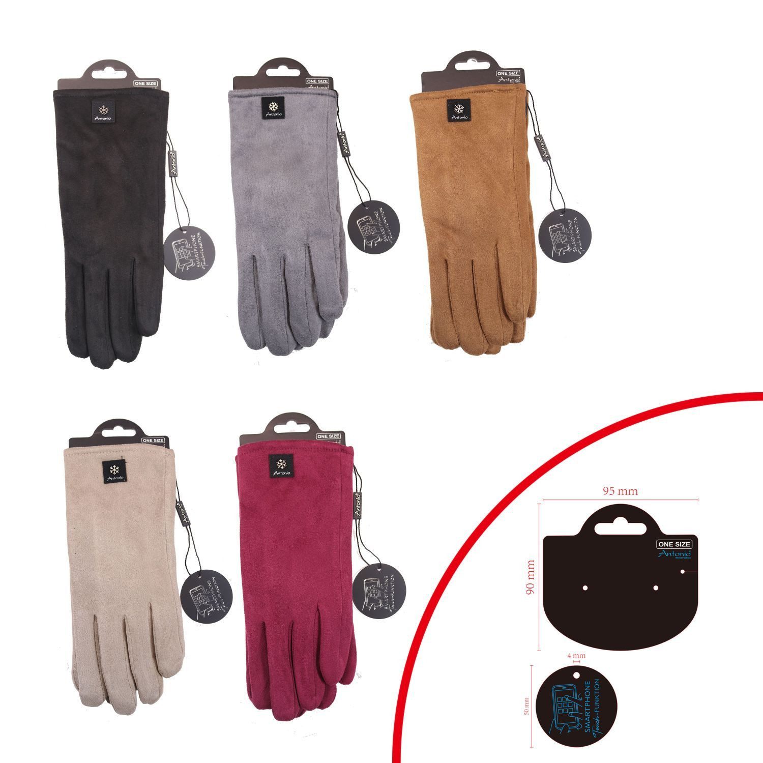 VewoTex Strickhandschuhe Gefütterte Winter Damen Handschuhe » Suede mit Teddy Innenfutter (Paar, 1-St., 1 Paar) Fingerhandschuhe mit Touchfunktion