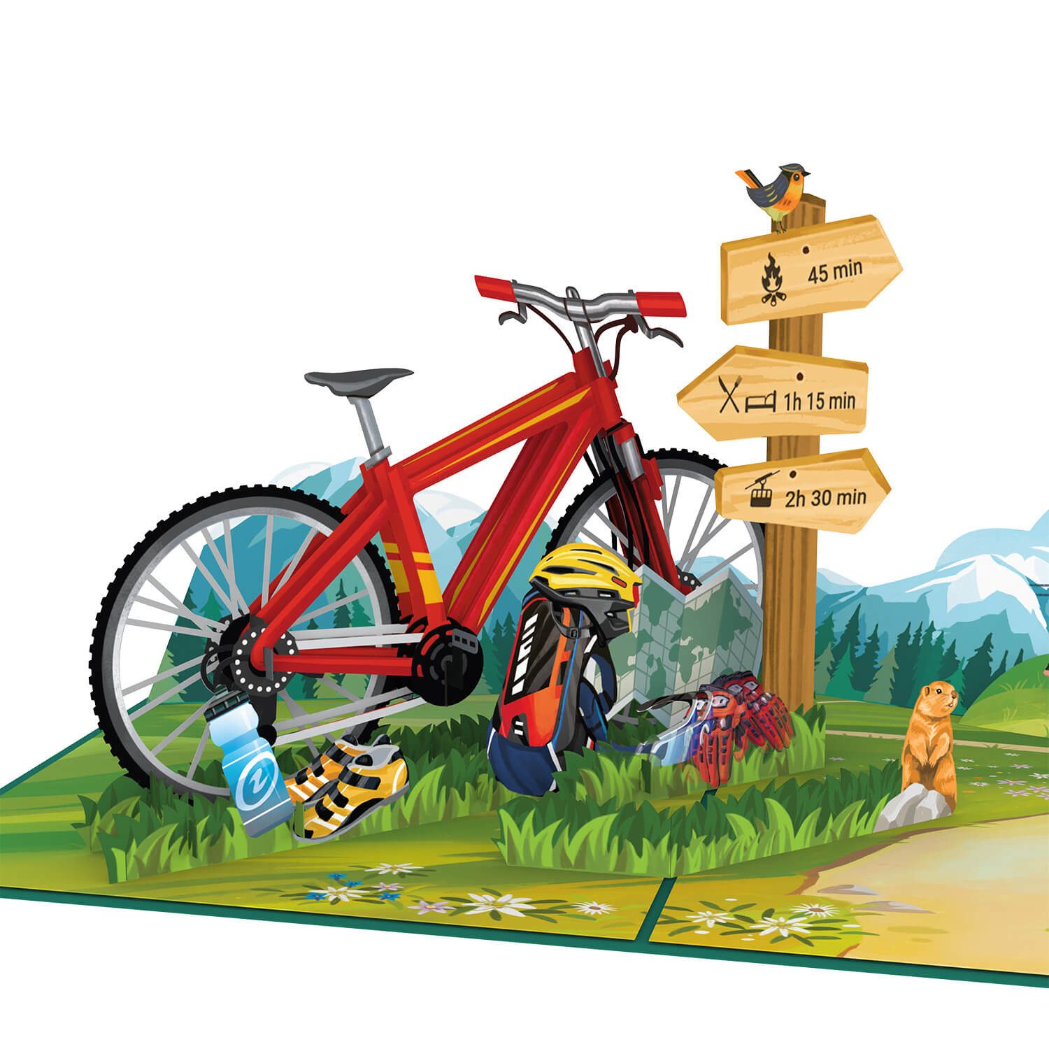 papercrush Geburtstagskarte Mountainbike Pop-Up Karte