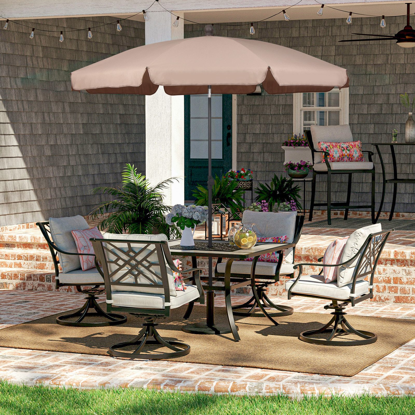 Thumbnail - Sekey Balkonschirm 200 cm Sonnenschirm mit Schutzhülle für Balkon Garten, UV-Schutz 50+, LxB: 180,00x180,00 cm, Neigungs...