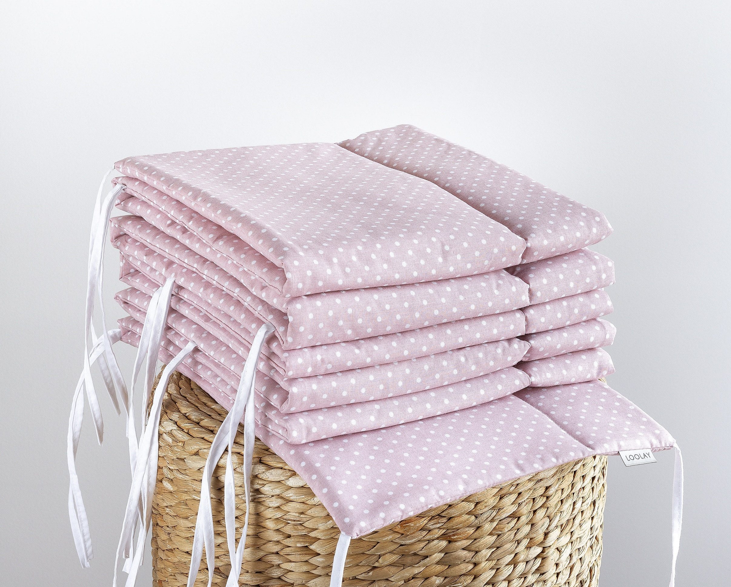 Loolay Bettnestchen 2026 TREND Muster Babybett BETTUMRANDUNG 420, 360, 210, 180 x 30cm, (Neugeborene Baby Erstausstattung PREMIUM Geschenk HASE, ROSE, IGEL, HERZ, Bärchen, Babybett Umrandung Kopfschutz Nestchen Babynest für Mädchen und Junge), 100% Europäische Stoffe und Kleinserien-Nähen! Geschenk!