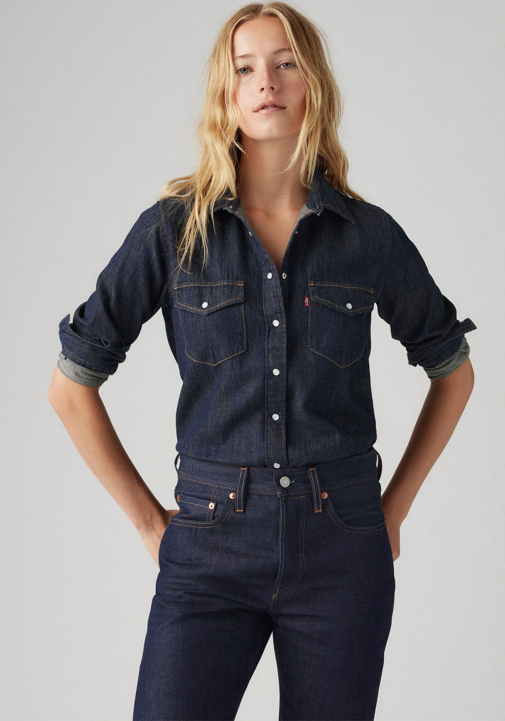 Levi's® Jeansbluse ESSENTIAL WESTERN mit Brusttaschen mit Druckknöpfen günstig online kaufen