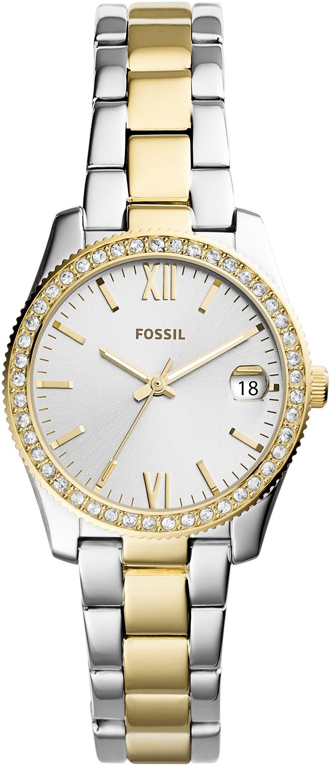 Fossil Quarzuhr SCARLETTE MINI, ES4319, Armbanduhr, Damenuhr, Datum, analog