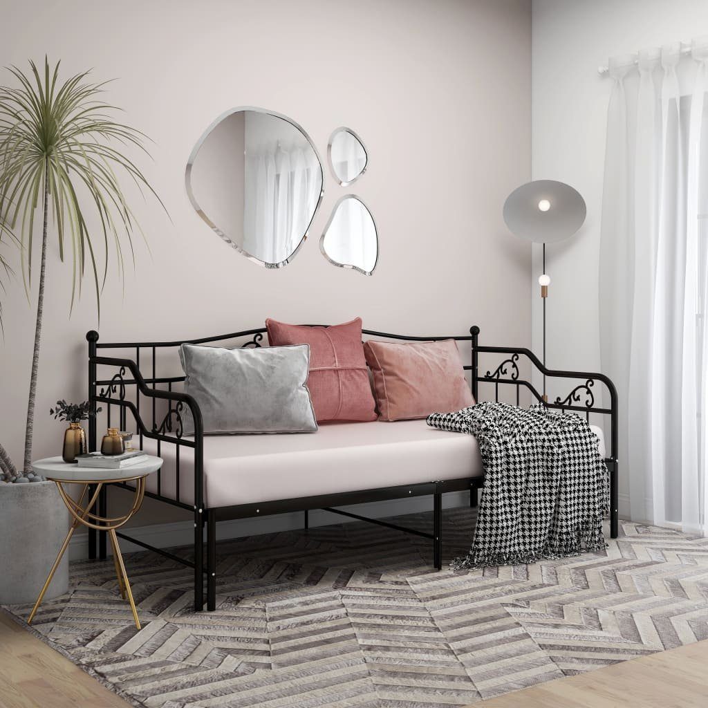 furnicato Bett Ausziehsofa Bettgestell Schwarz Metall günstig online kaufen