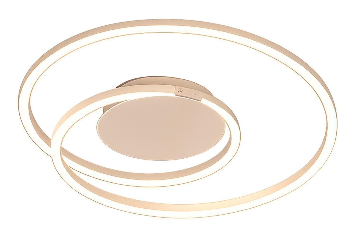FISCHER & HONSEL LED Deckenleuchte HOLY, Sandfarben, Metall, mit Fernbedienung, Anpassung der Farbtemperatur, Dimmfunktion, LED fest integriert, Extra-Warmweiß, Neutralweiß, Tageslichtweiß, Ø 49 x H 7,5 cm