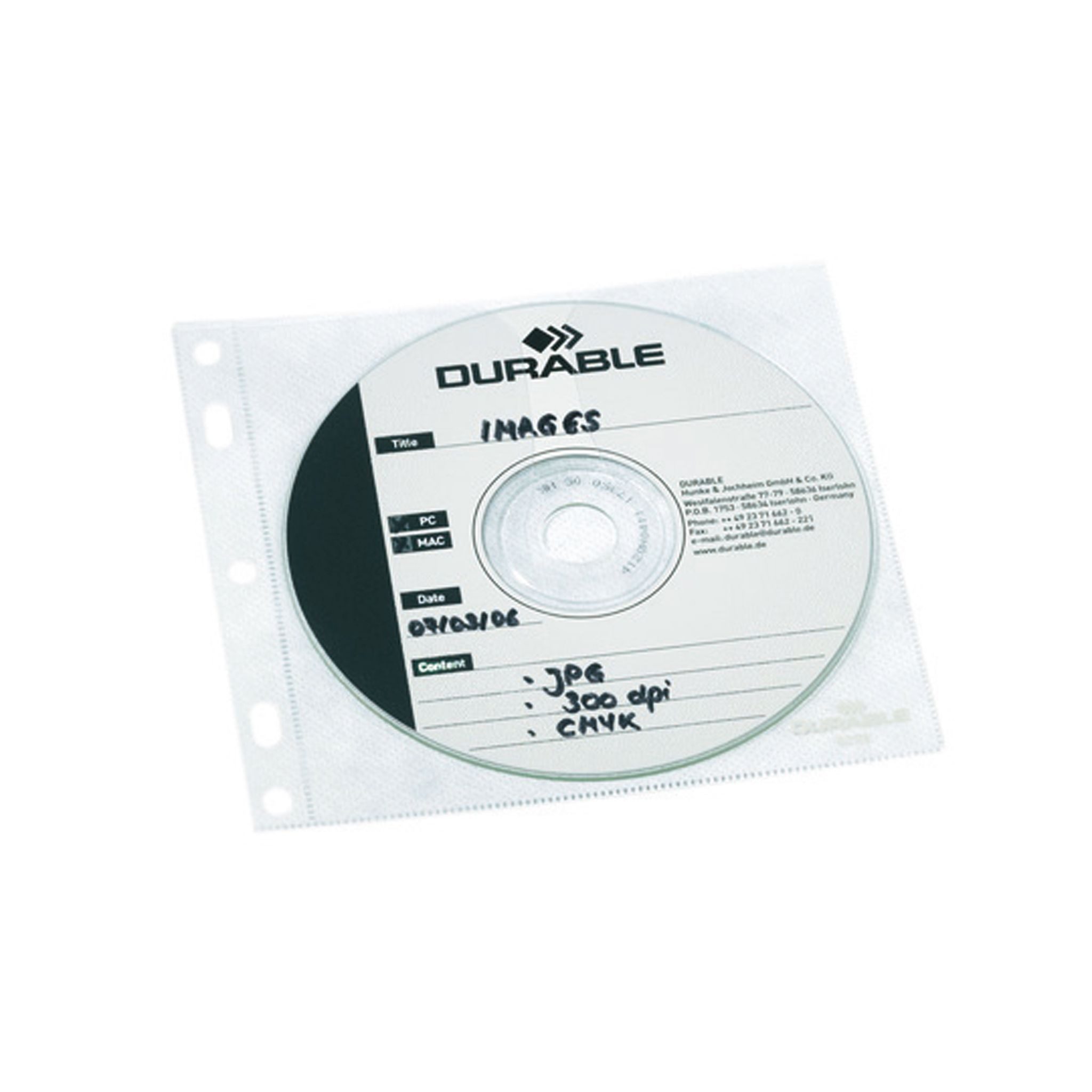 DURABLE Dokumententasche Durable CD Hülle CD/DVD Cover FILE tr f 1 CD/DVD m Booklet m Abheftg