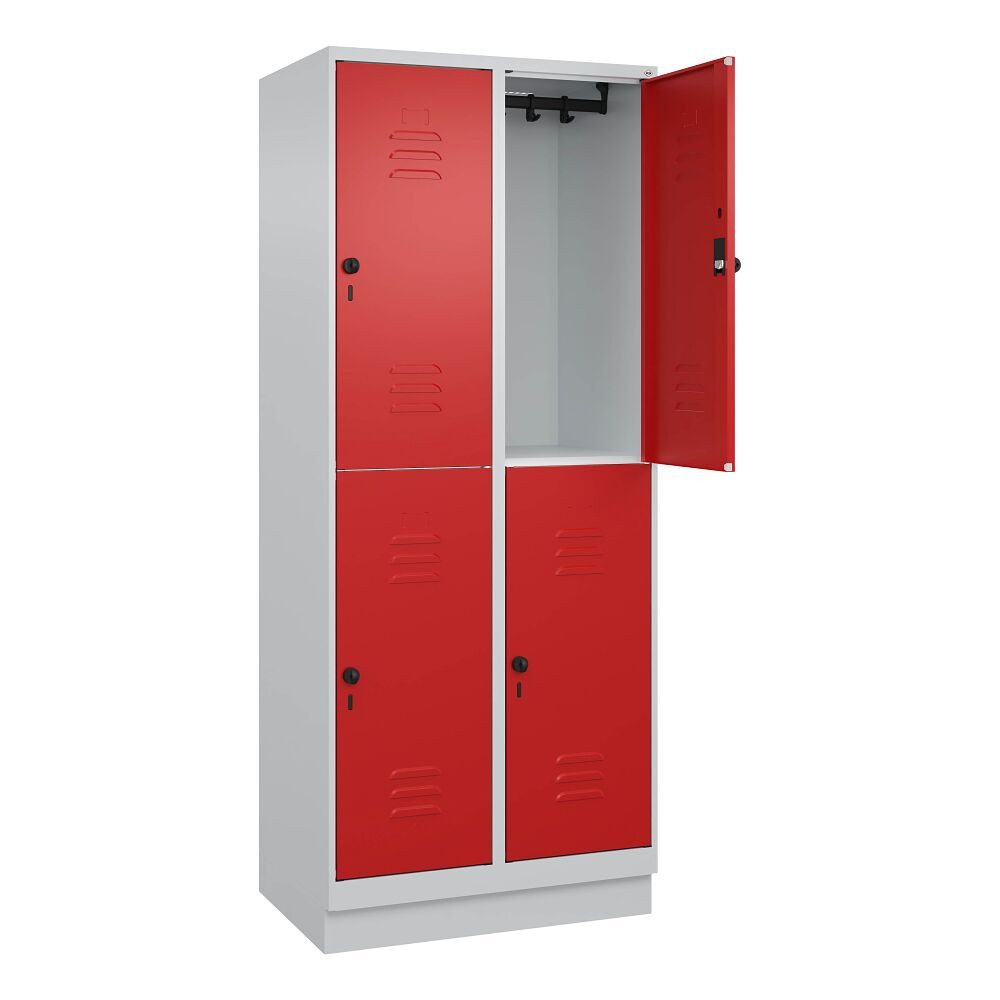 C+P Garderobenschrank Doppel-Garderobenschrank Classic Plus, Abteilbreite 40 cm, mit Sockel Sockel verzinkt, erhöhter Korrosionsschutz