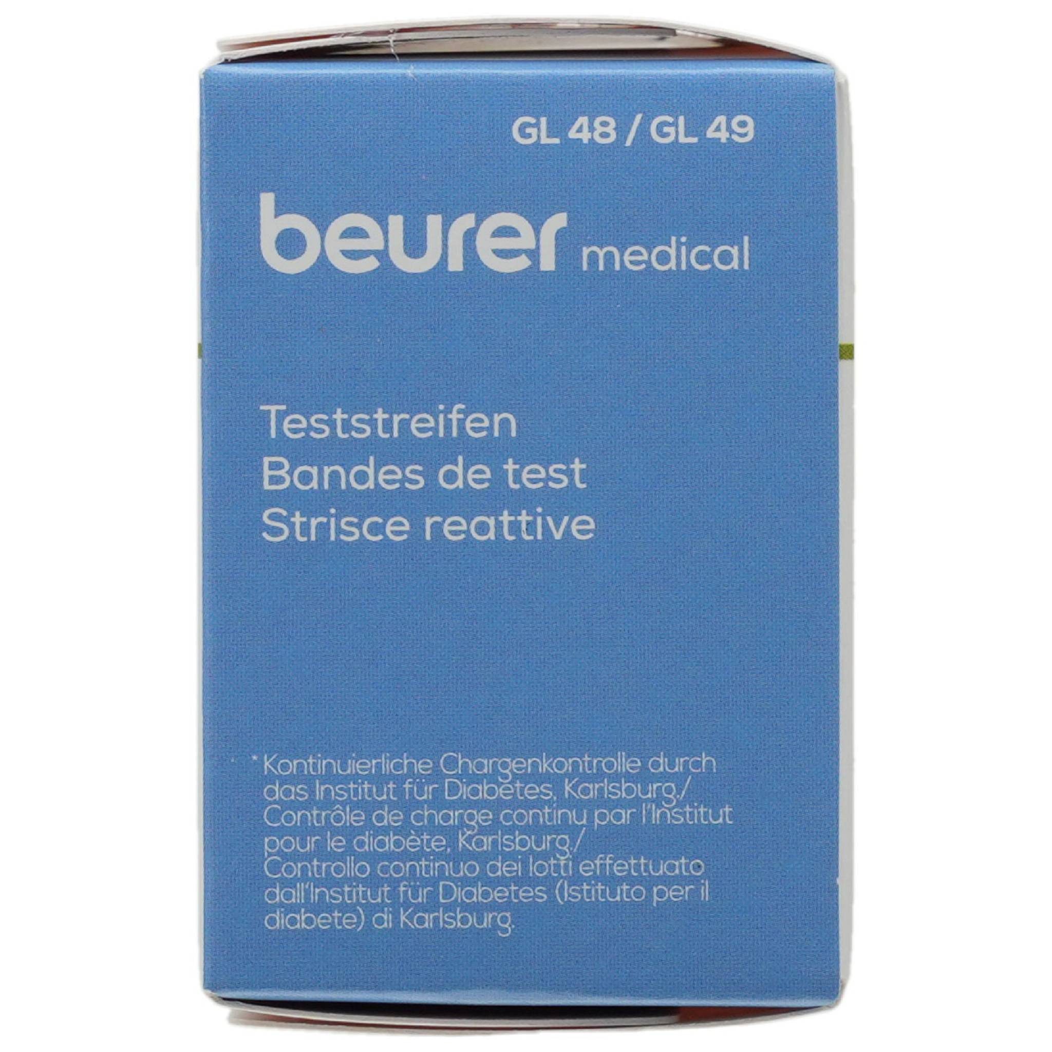 BEURER Blutzucker-Teststreifen BEURER GL48/GL49 Teststreifen 50 Stück