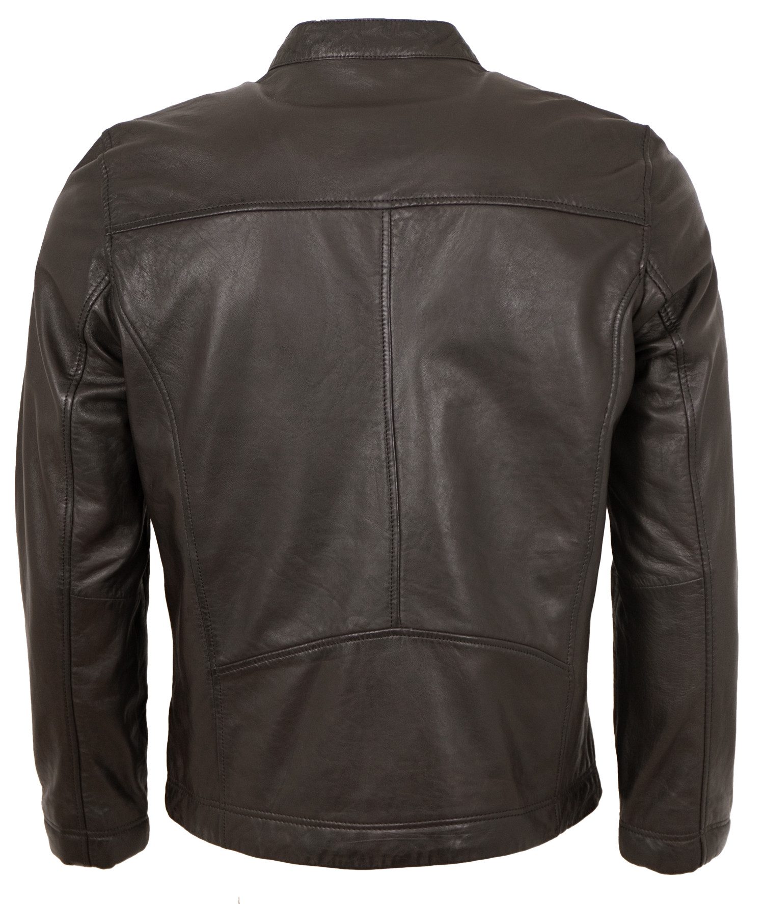 Jilani Lederjacke Jamie Jilani - Herren Lederjacke Lammnappa dunkelbraun