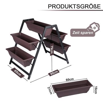 BIGTREE Pflanzentreppe Mehrstöckige Blumenständer mit Blumenkästen (5 St)