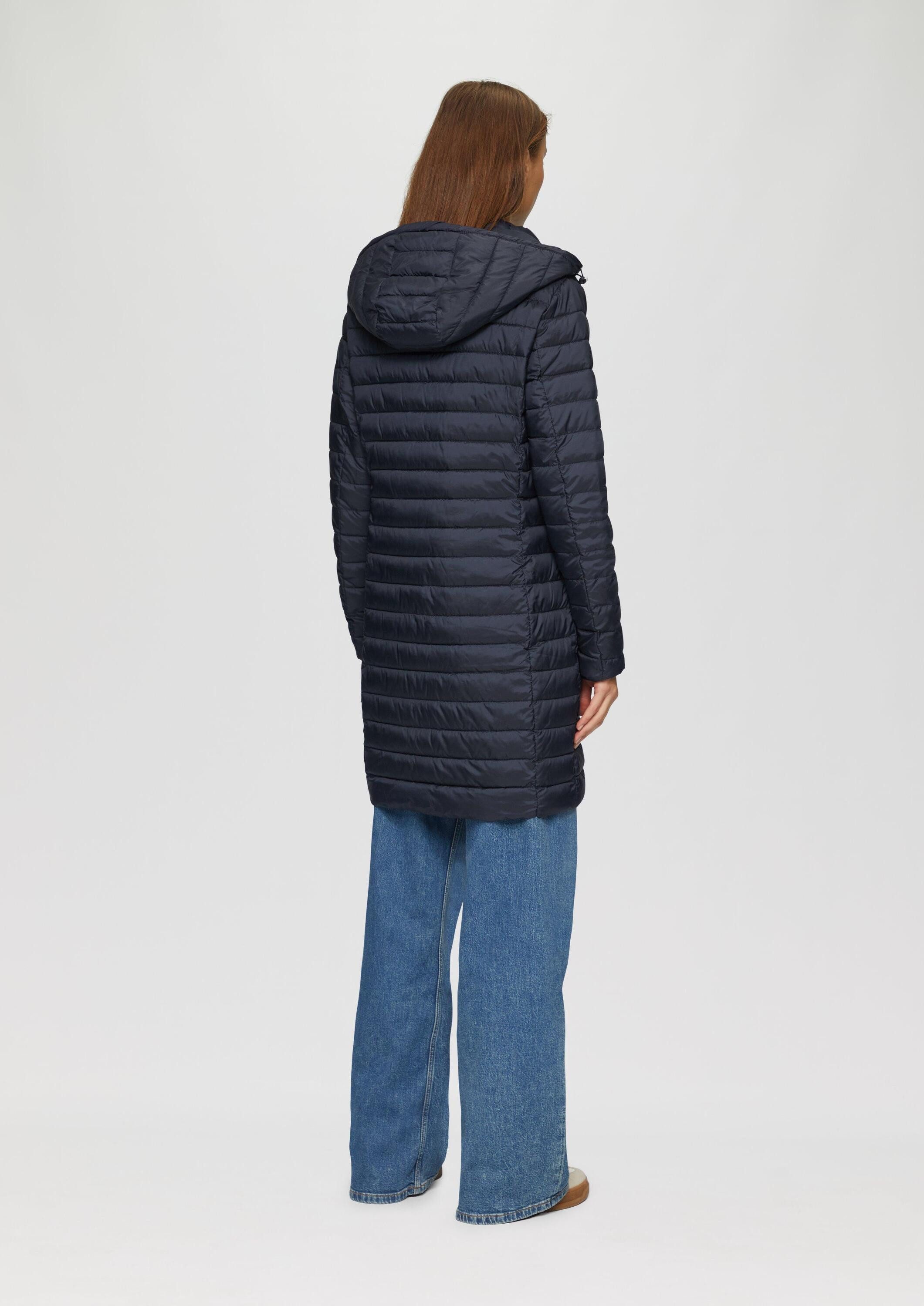 s.Oliver Funktionsmantel Outdoor-Mantel Lange Steppjacke mit abnehmbarer Kapuze