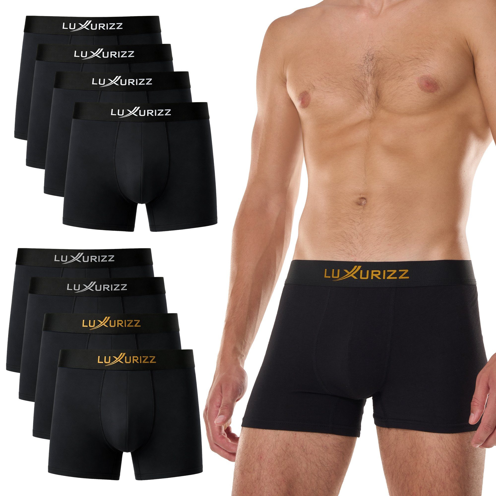 Luxurizz Boxershorts Luxurizz Boxershorts Herren Modal Packung 8-St. butterweich (Packung)