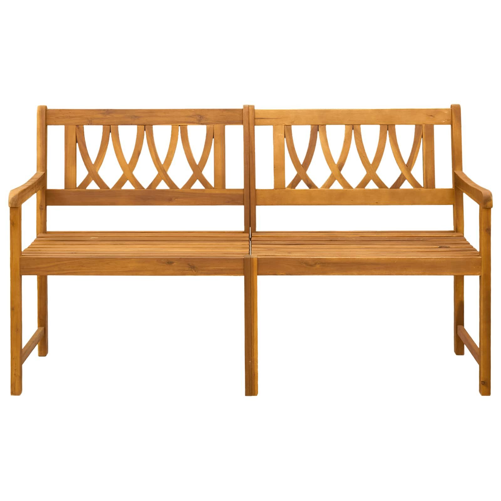 vidaXL Gartenbank Bank Outdoor Natur 150 x 55,5 x 90 cm Massivholz (1-St)