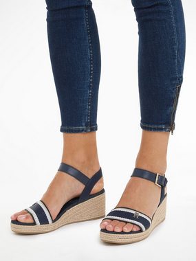 Tommy Hilfiger WEBBING WEDGE SANDAL Keilsandalette, Sommerschuh, Sandale, Keilabsatz, mit verstellbarer Schnalle