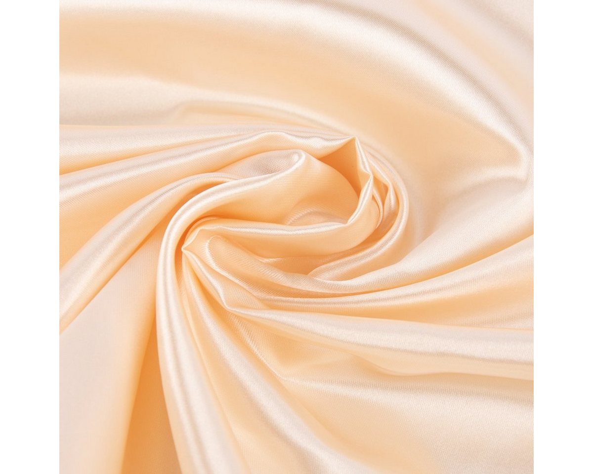 SCHÖNER LEBEN. Stoff Kreativstoff Meterware Satinstoff einfarbig beige 145cm, pflegeleicht