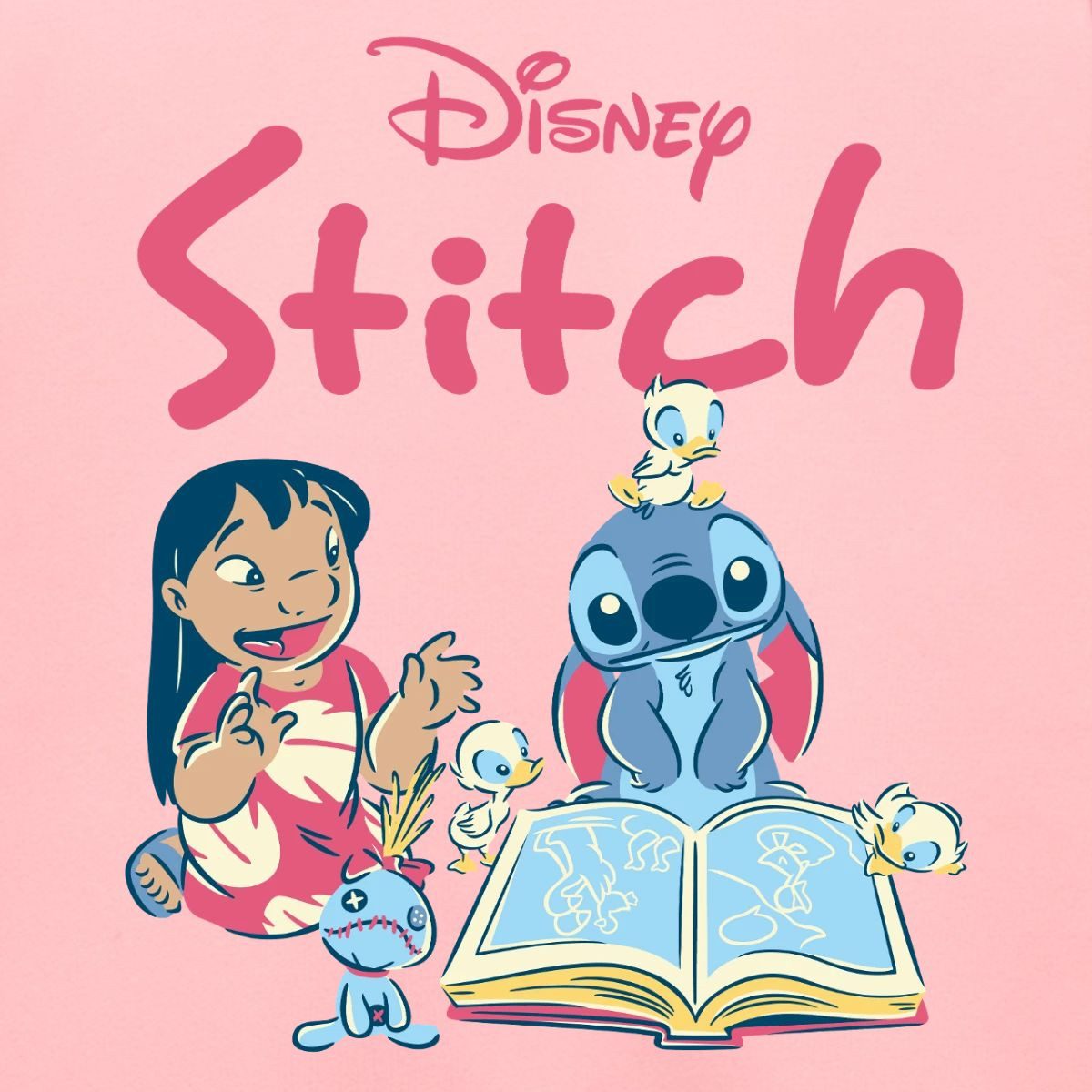 Spreadshirt Sweatshirt Lilo & Stitch Mit Buch Kinder Premium Pullover (1-tlg)