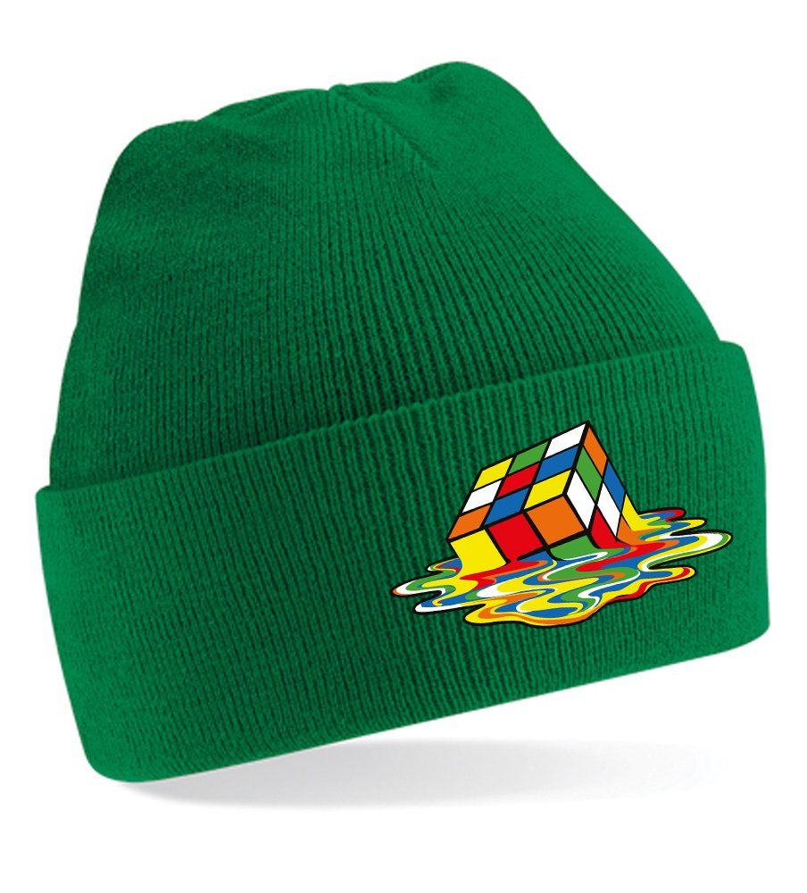 Blondie & Brownie Beanie Unisex Erwachsenen Mütze Zauberwürfel Cube Rubix Sheldon Maigrün