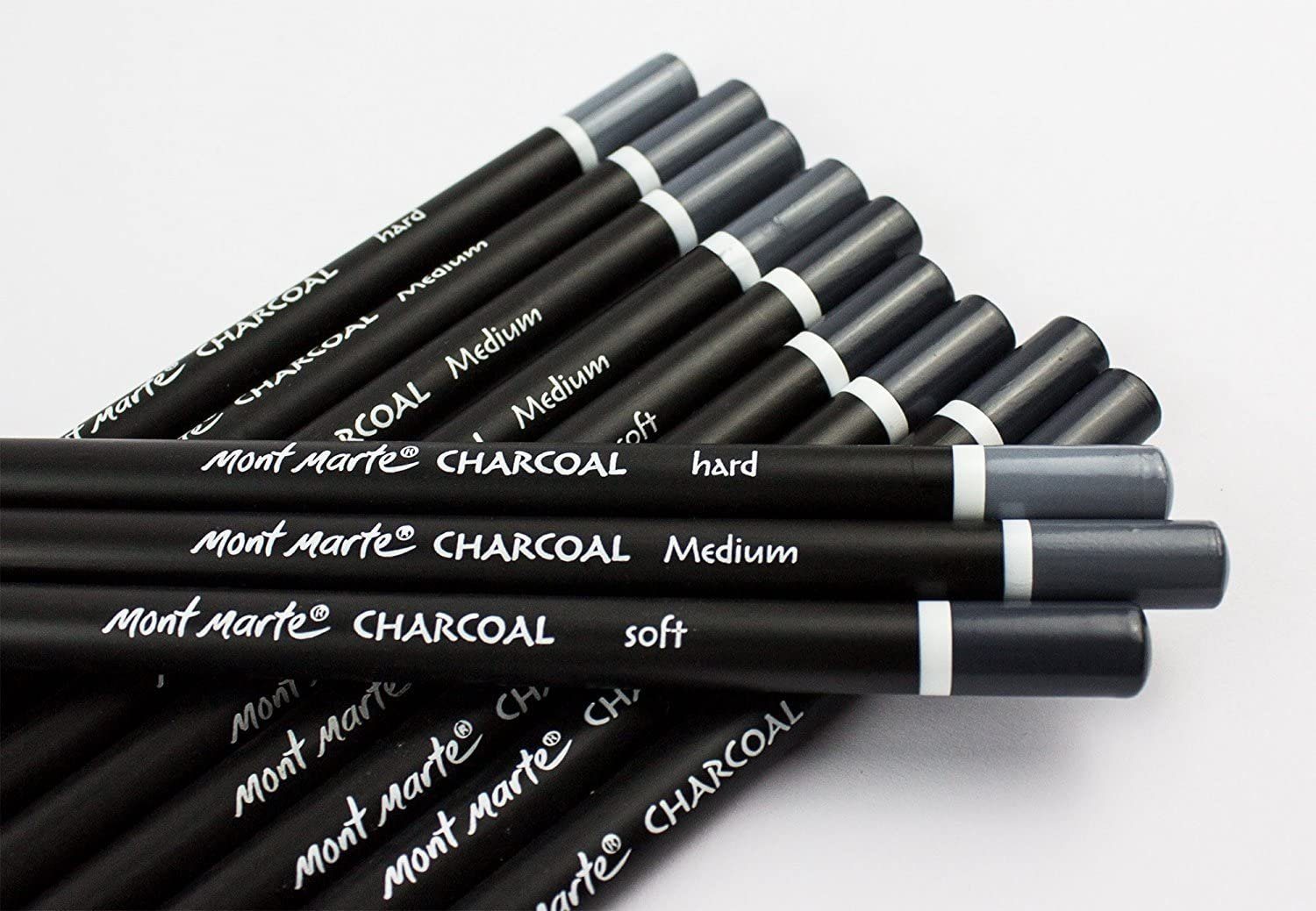Mont Marte Kohlestift Künstler-Set mit 12 x Zeichenkohle, verschiedene Härtegrade, Stiftform, (Set, 12-tlg., MONT MARTE - Kohlestifte), Einfache Handhabung & An – Bild 4 von 5