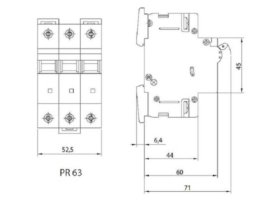 3-Polig VDE Schalter LS-Schalter B10A Sicherung Leitungsschutzschalter SEZ (1-St) 10kA