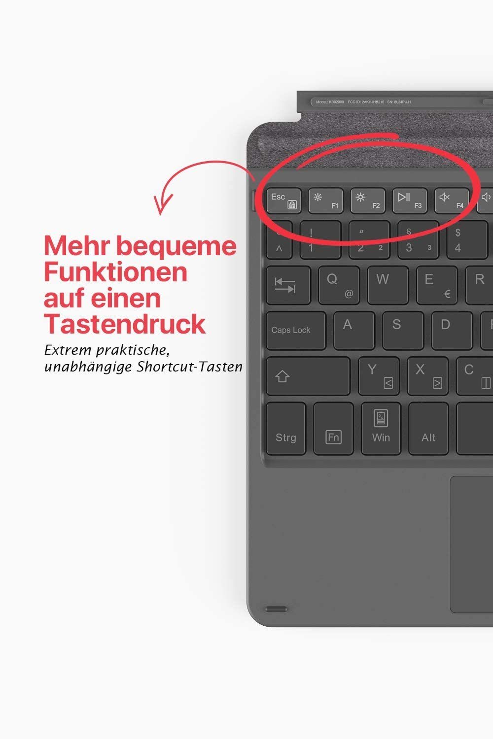 Inateck Tastatur Surface 1&2&3 Tablet-Tastatur für Generation Go