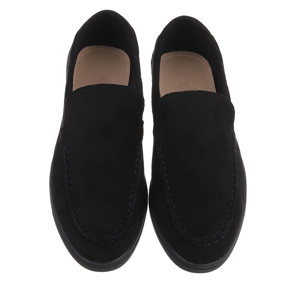 Ital-Design Eleganter Damen Slip-On Schuh mit hohem Tragekomfort Slipper (90927398) Blockabsatz Mokassins in Schwarz – Bild 4 von 5