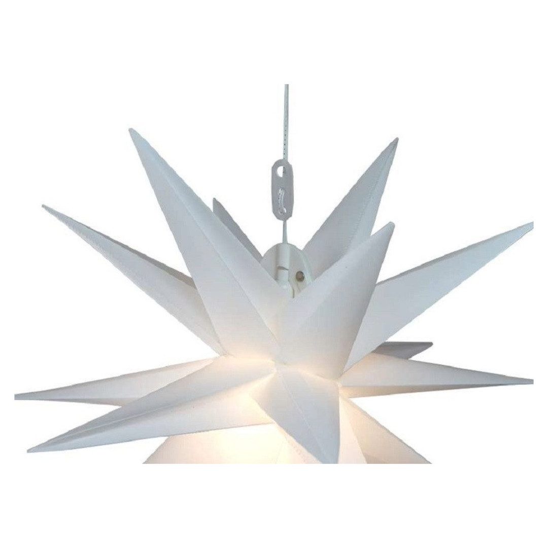 Gartenpirat LED Stern Faltstern 18 Zacken aus Kunstoff-Folie mit LED-Birne warmweiß, Timer-und Schalter-Funktion: Schalter mit 3 Funktionen(ON/OFF/TIMER)