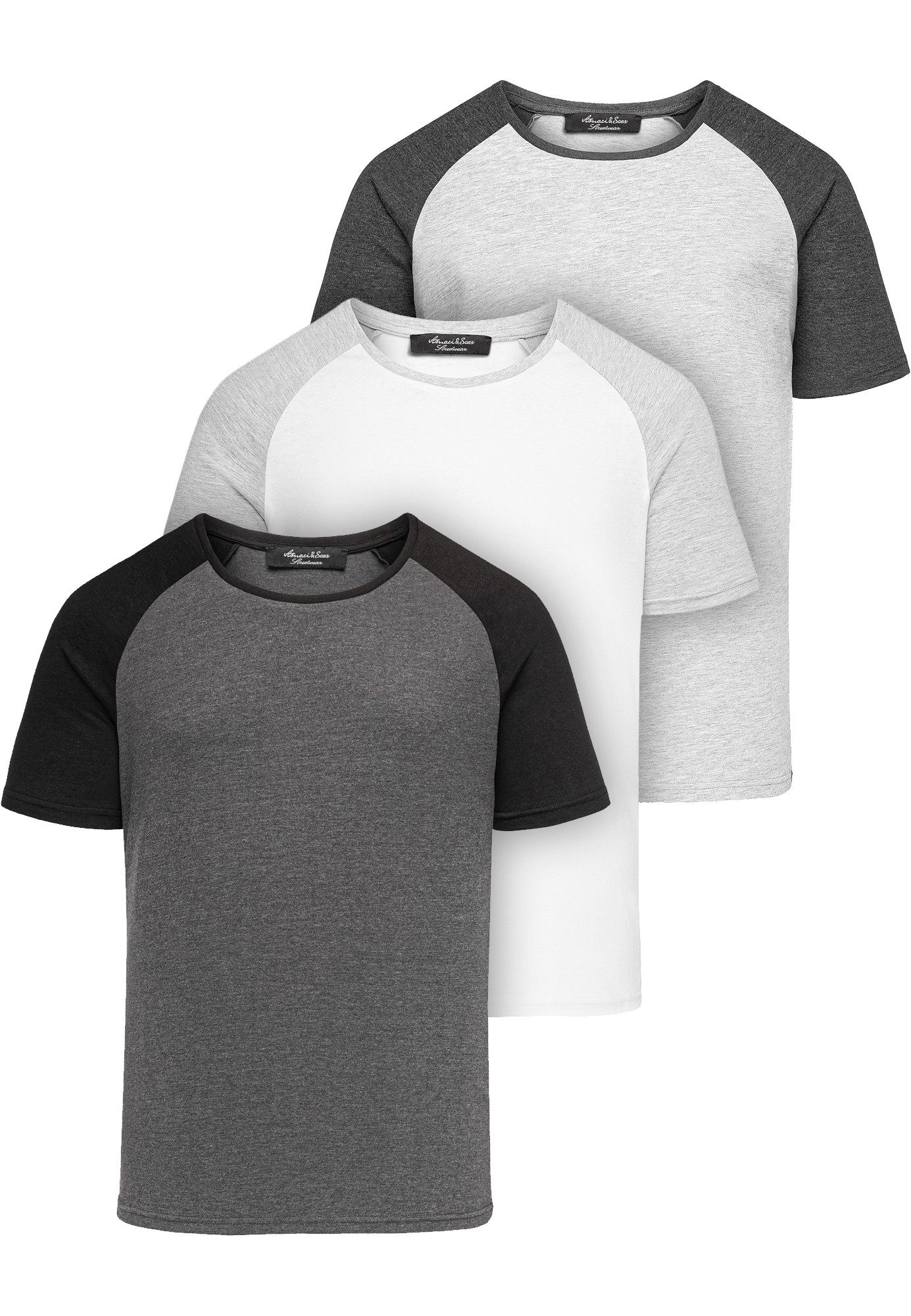 Amaci&Sons T-Shirt 3. SALEM 3er-Pack T-Shirts günstig online kaufen