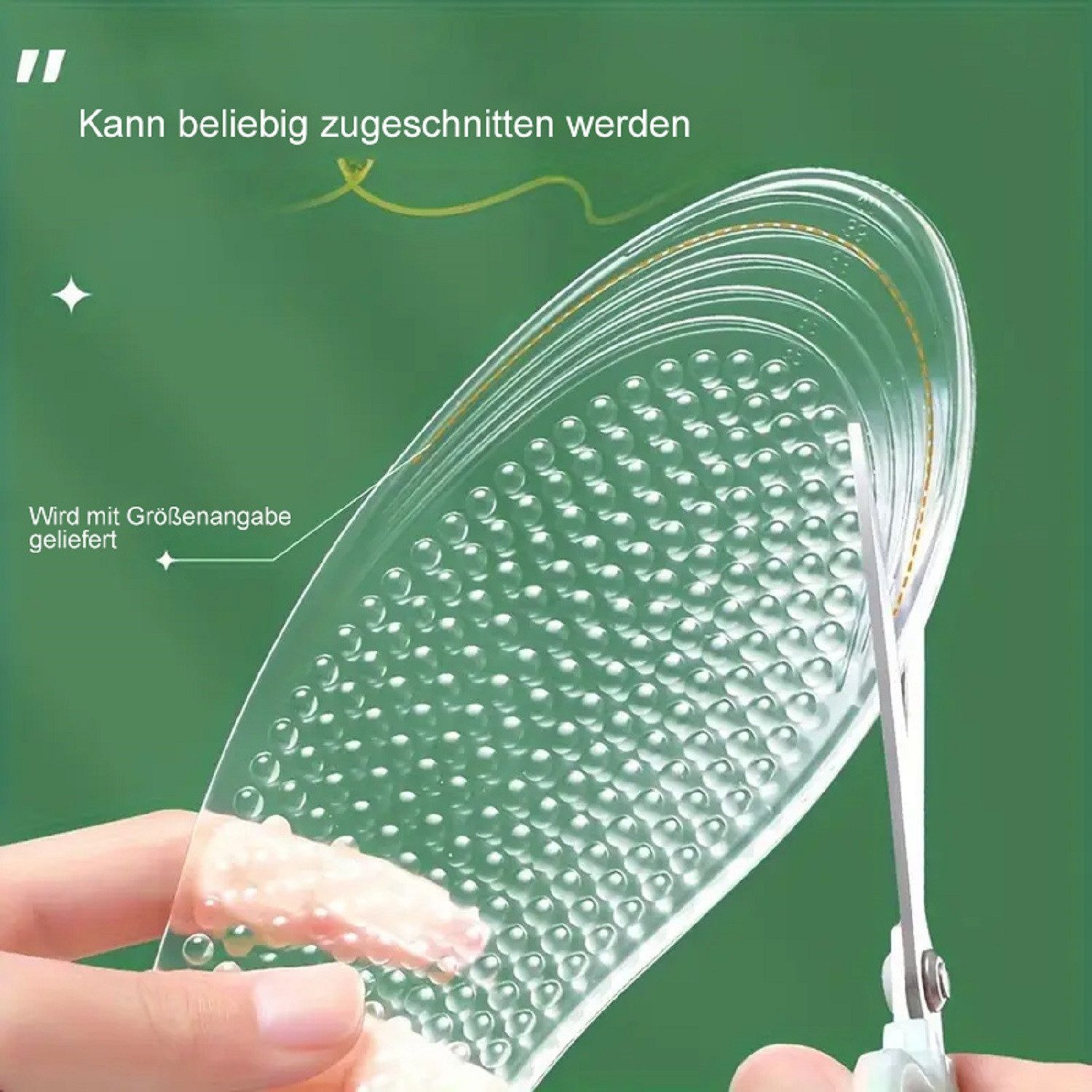 COOL-i ® Einlegesohlen Silikon-Massage-Einlegesohlen – Rutschfest & atmungsaktiv, für Druckentlastung & Komfort