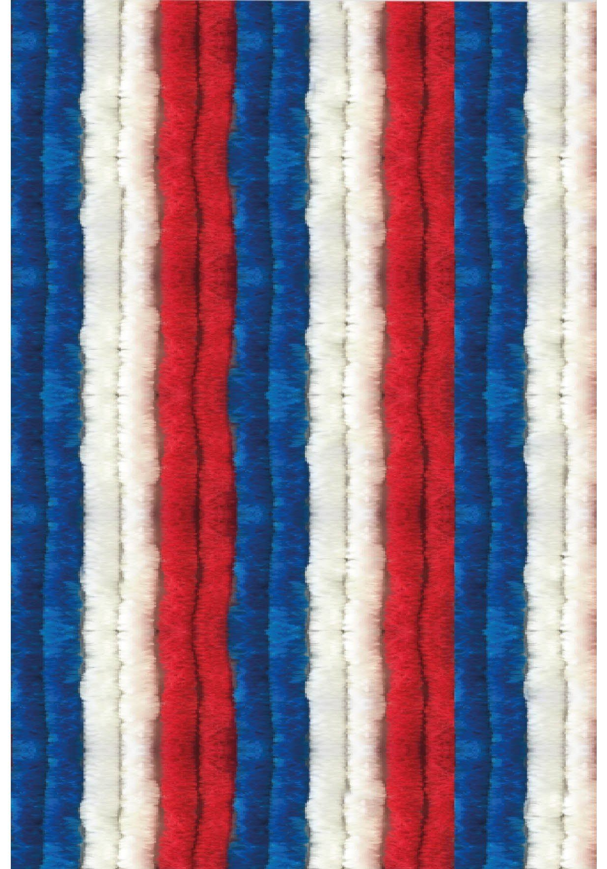 Türvorhang Flauschi, Arsvita, Ösen (1 St), Flauschvorhang 160x185 cm in Unistreifen rot - weiß - blau, viele Farben Rot-Weiß-Blau