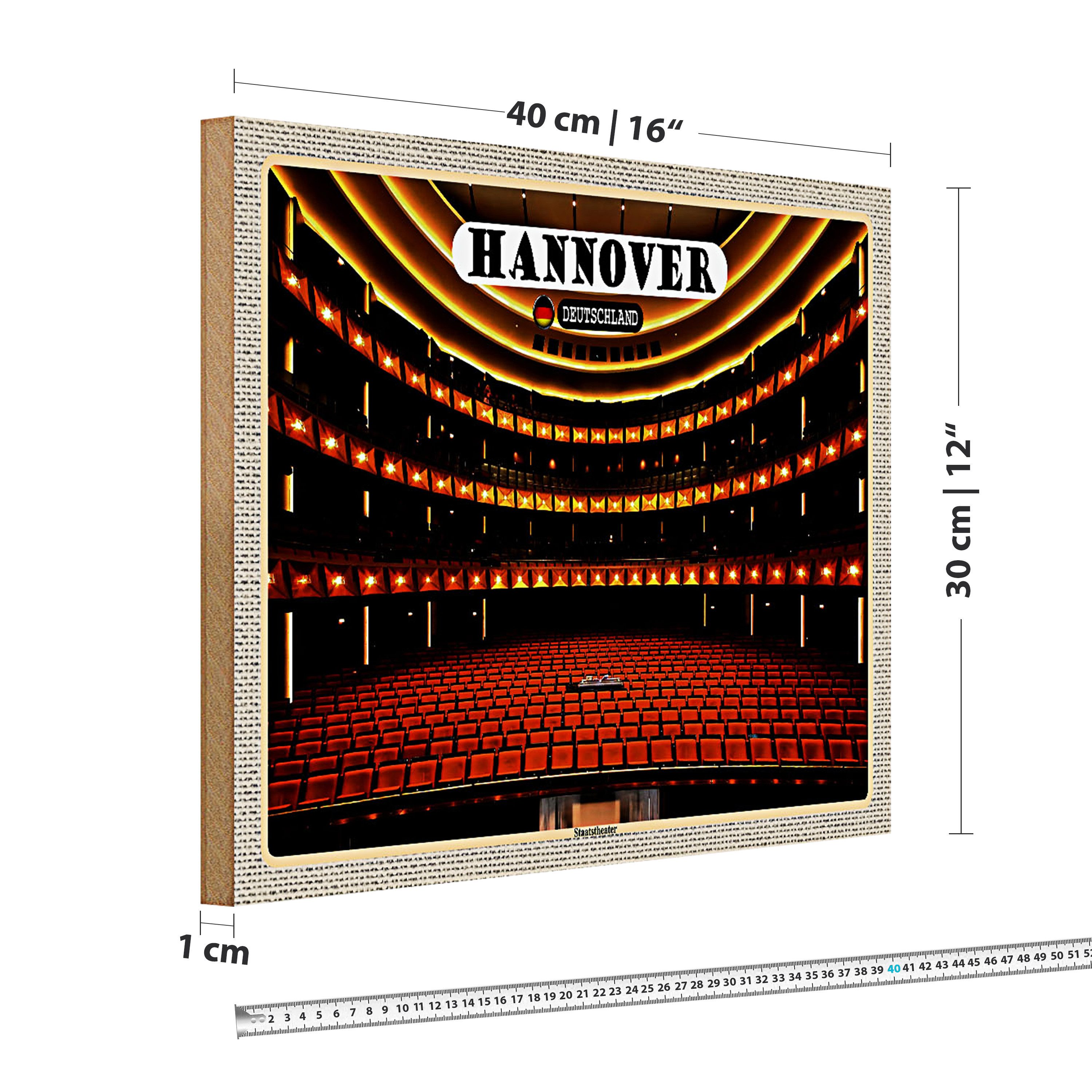 Roomando Holzbild Städte Hannover Staatstheater 40x30cm