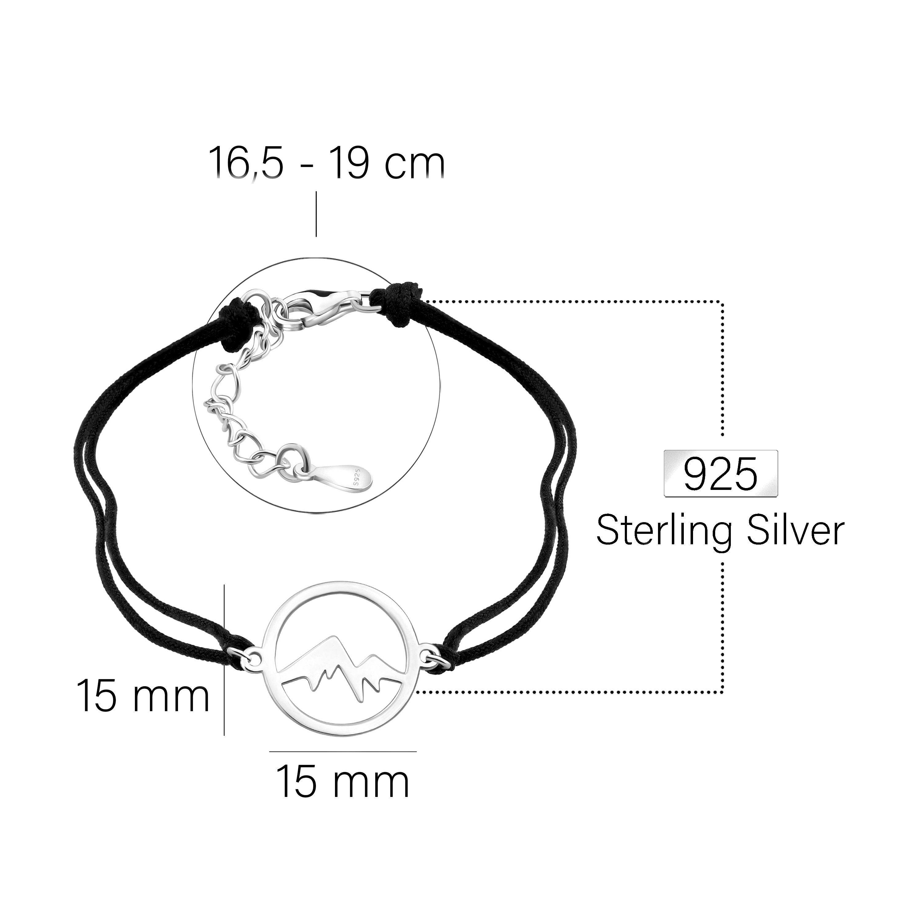 / schwarz 925 silber Armband Sofia Schmuck Berg (Armband), Silber Damen Kreis Milani