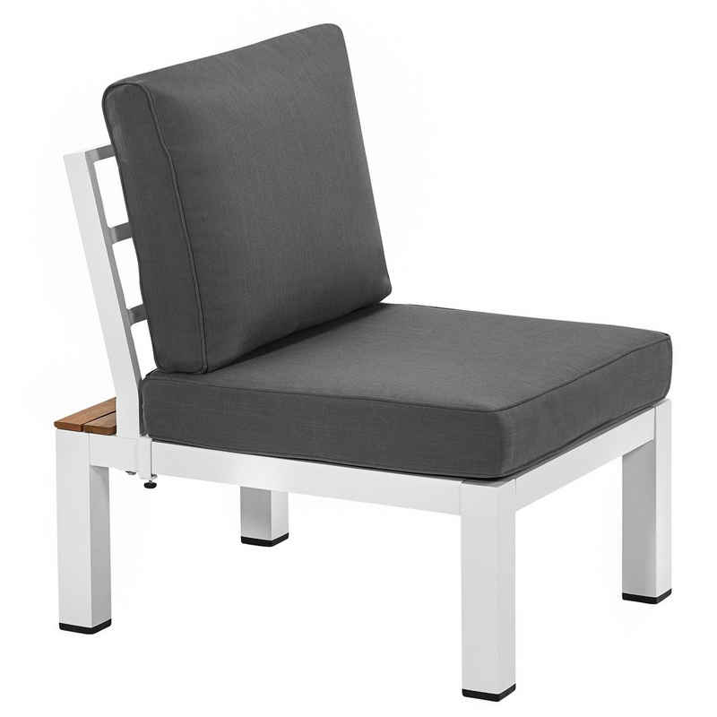 Dehner Balkonset Lounge-Sessel Malibu mit Polster, 58 x 80 x 75 cm, Formschöner Loungesessel mit hochwertigem, stabilem Alu-Gestell