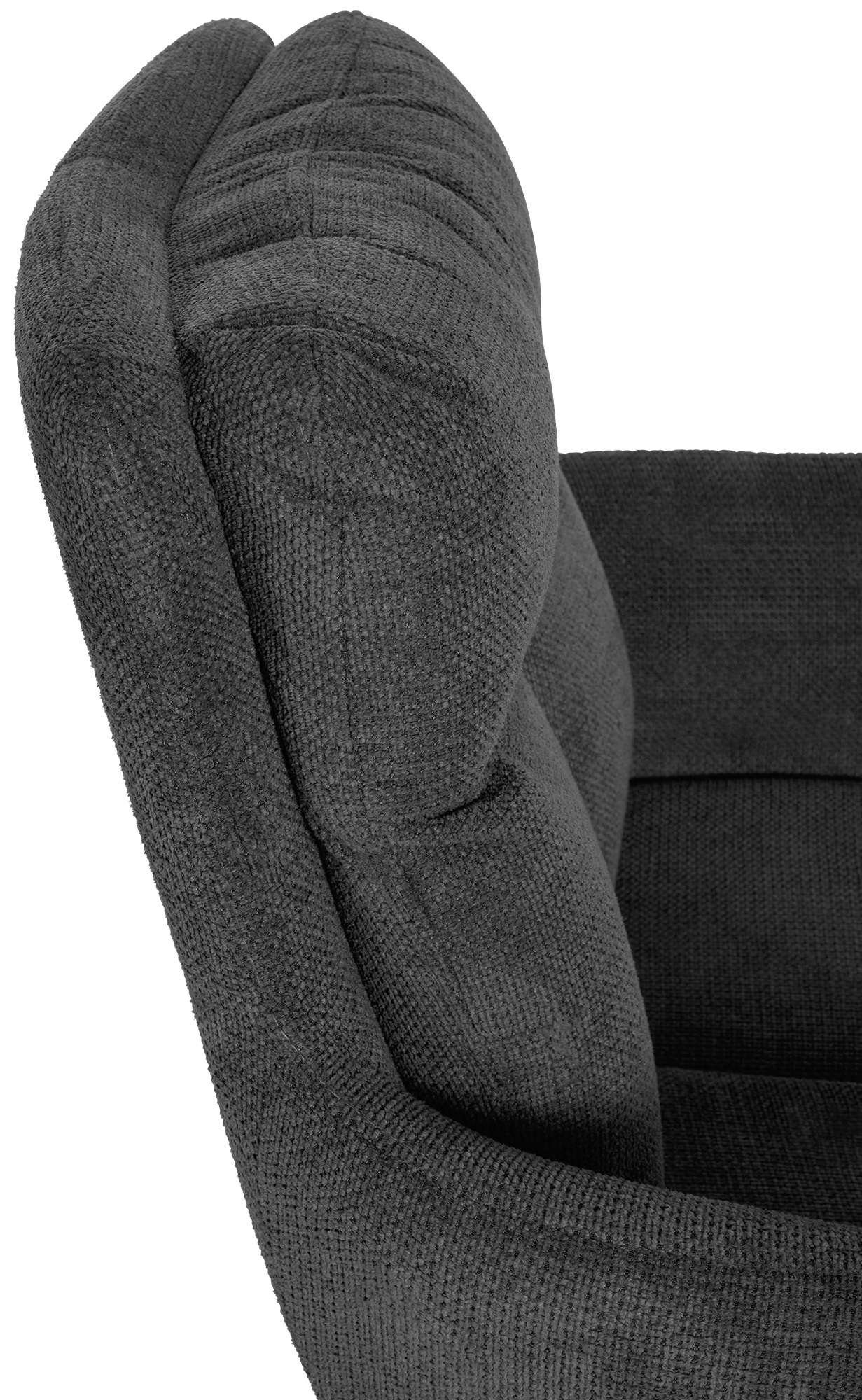 Polster-Stuhl schwenkbarer dunkelgrau Vilas, Mit Stoff-Bezug Esszimmerstuhl CLP