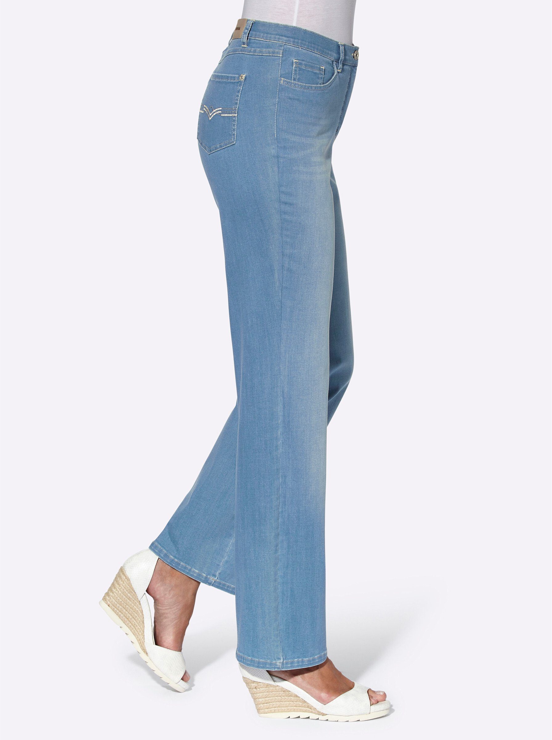 blue-bleached Bequeme Jeans Cosma