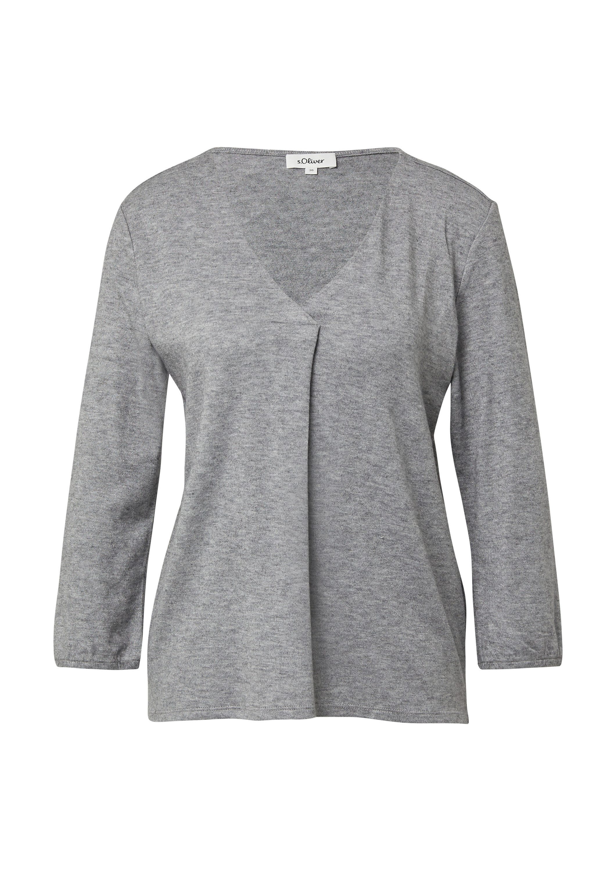 s.Oliver 3/4-Arm-Shirt T-Shirt Meliertes Shirt mit V-Ausschnitt und elastis günstig online kaufen