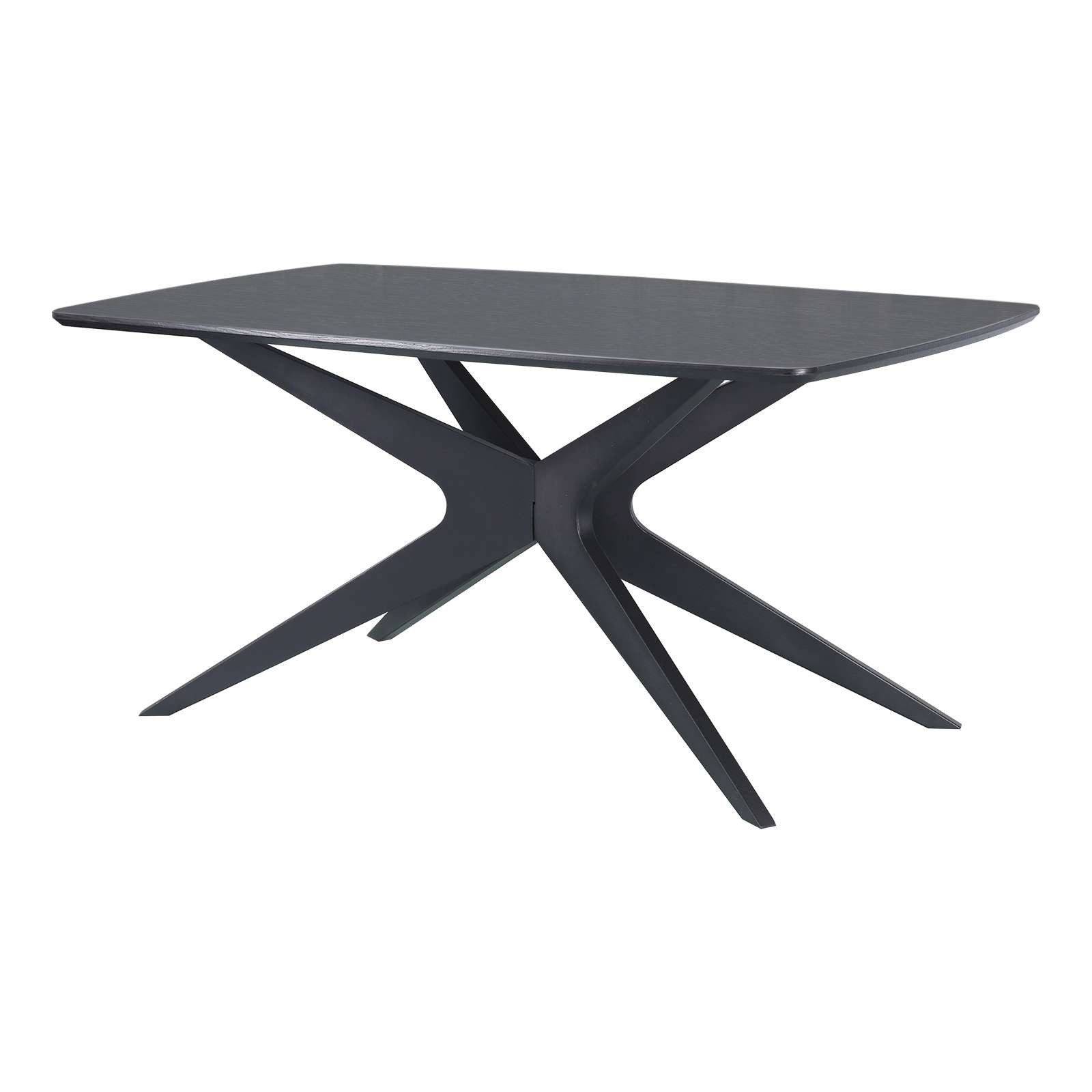 OTTO home Esstisch Dakona, Tischplatte mit Holzstruktur, schwarze Metallbeine, Höhe 76 cm