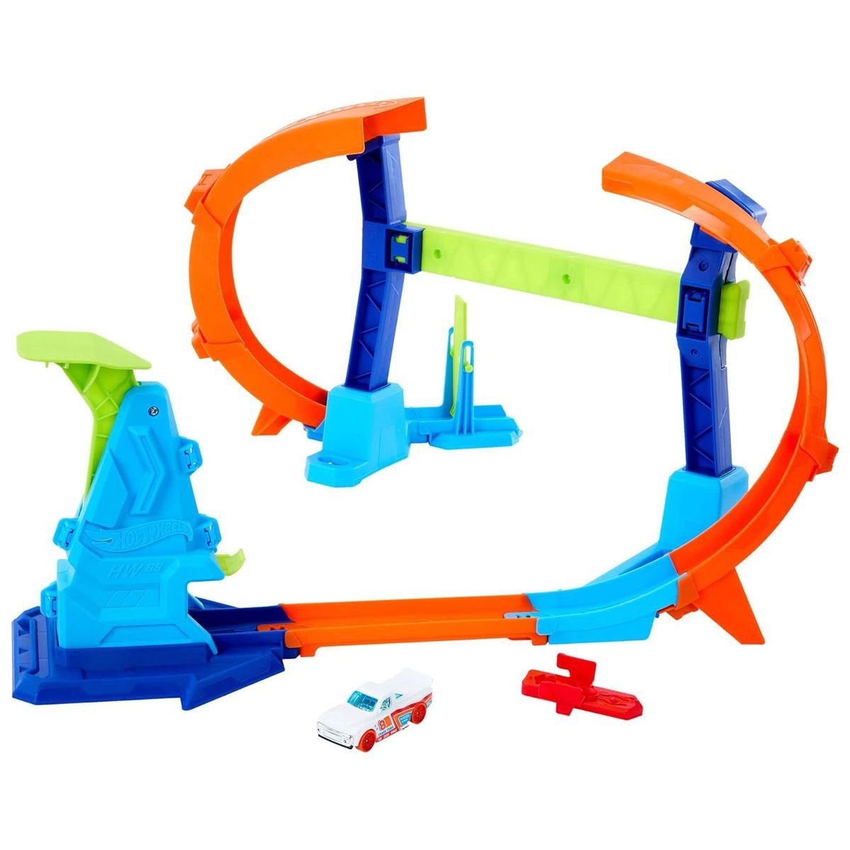 Mattel® Spielzeug-Auto Mattel JFH36 - Hot Wheels - Spiral-Sprung Trackset & 1:64 Fahrzeug