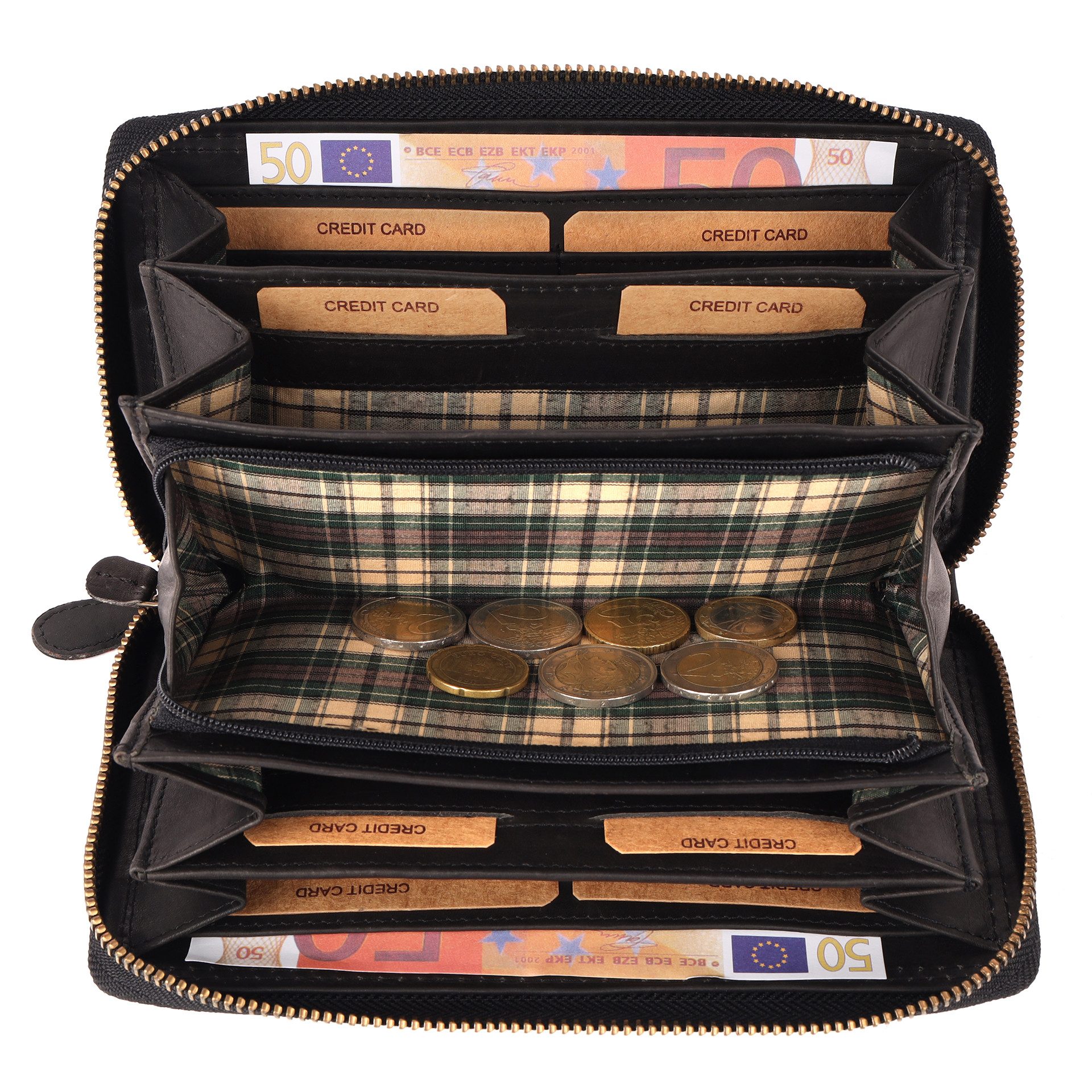 Benthill Geldbörse Groß Echt Leder XL Portemonnaie RFID viele Kartenfächer günstig online kaufen