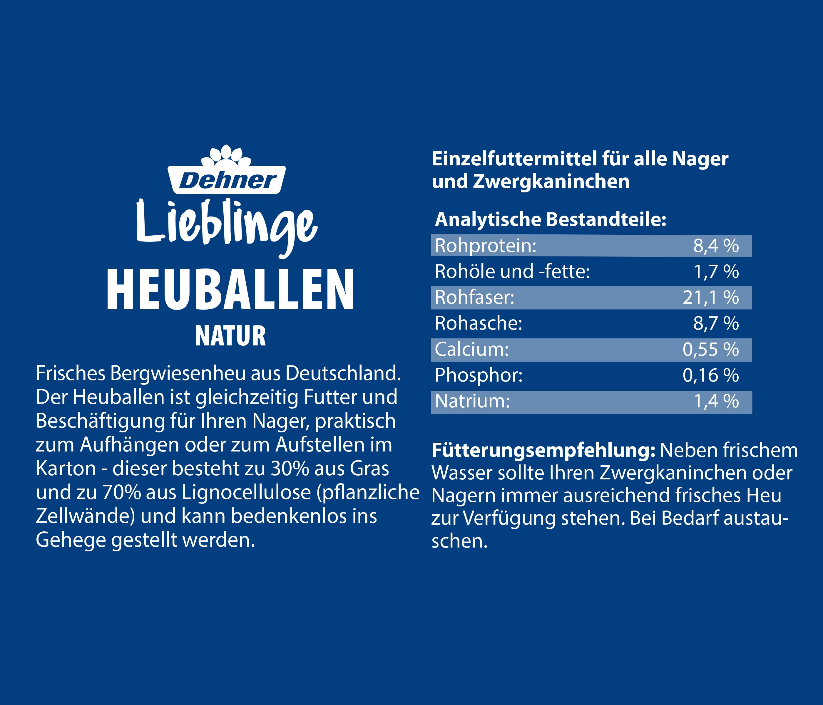 Dehner Einstreu Wiesenheuballen 4 Sorten Probierset, 1.6 kg